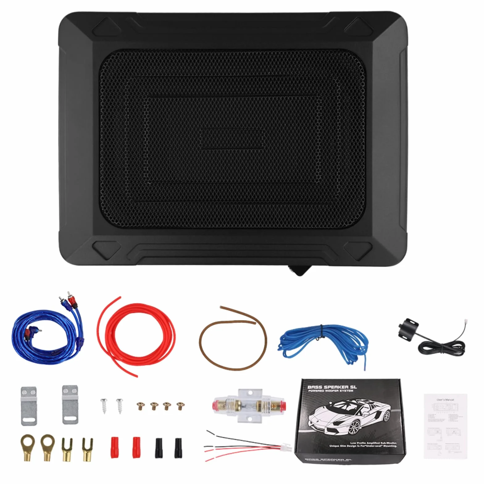 Subwoofer auto ultraflatto, adatto per auto/camion, con amplificatore integrato, installabile sotto i sedili, potenza massima 1000W, subwoofer compatto