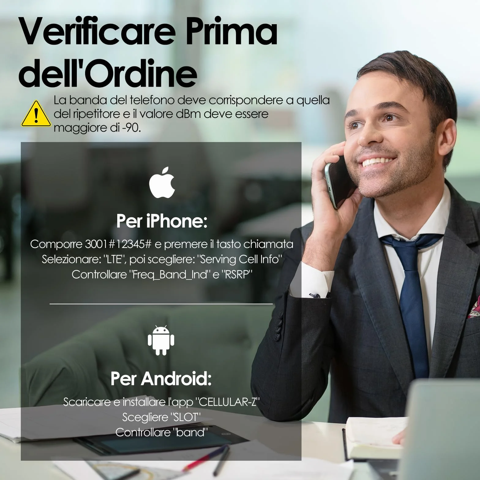 Amplificatore Segnale Cellulare 4G 3G Banda 20/1/3/8 Ripetitore Segnale Cellulare Guadagno70 dB Ripetitore 4G per Operatori Europei Tre, TIM, Vodafone, Iliad, Con Schermo LCD ad Alta Definizione