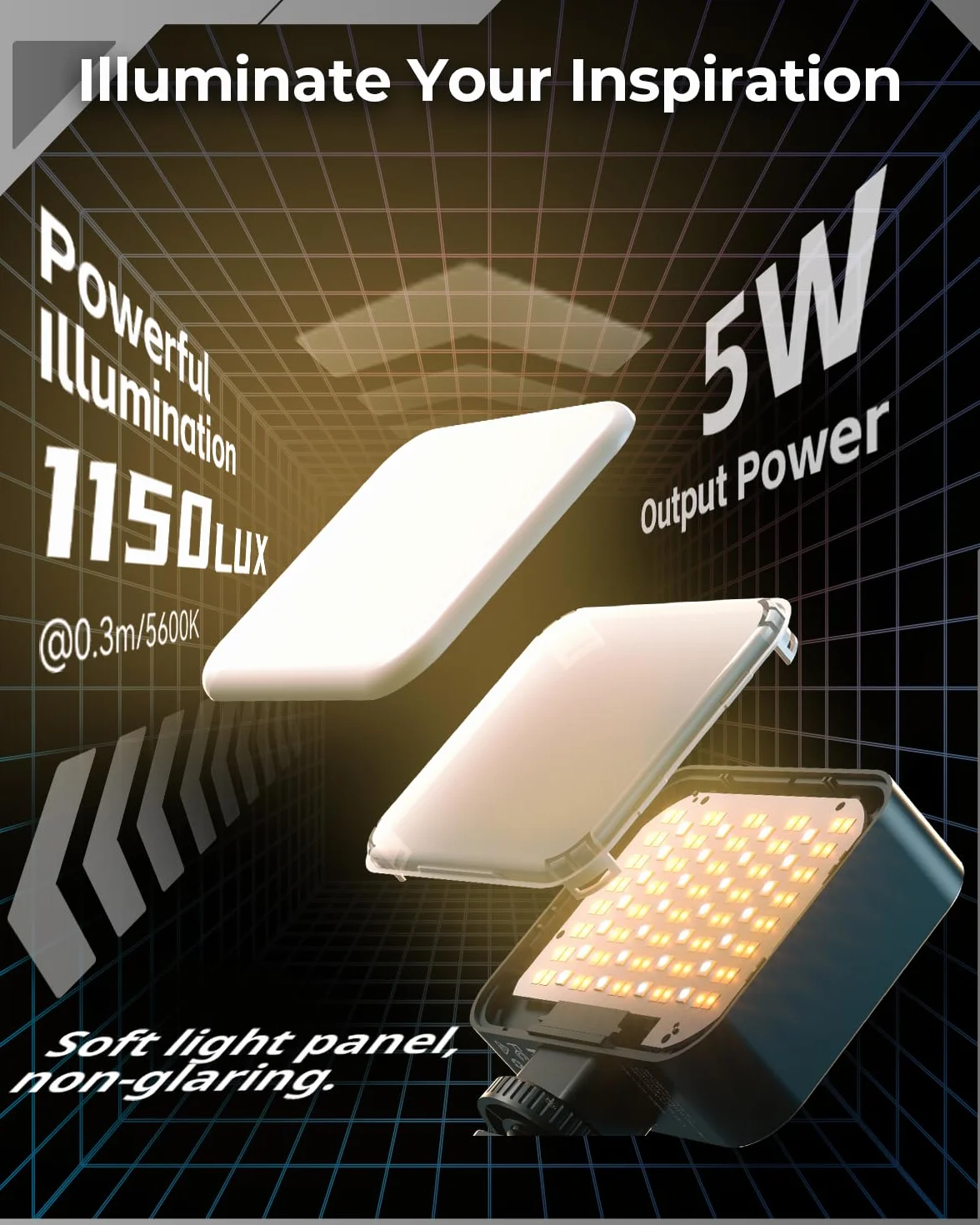 SMALLRIG Vibe P108 Pro RGB Video Light, Luce Portatile a LED per la Fotografia, Luce Cold Shoe, CRI95+, 2500-6500K, 12 Effetti, Accessori per Luce di Riempimento per Creatori di Contenuti - 4661