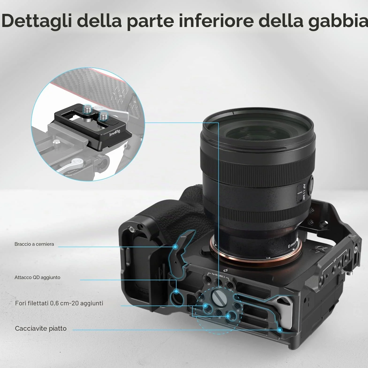 (Versione Aggiornata) SMALLRIG Cage per Sony Alpha 7R V/ 7 IV/ 7S III/ 1/ 7R IV - 3667C