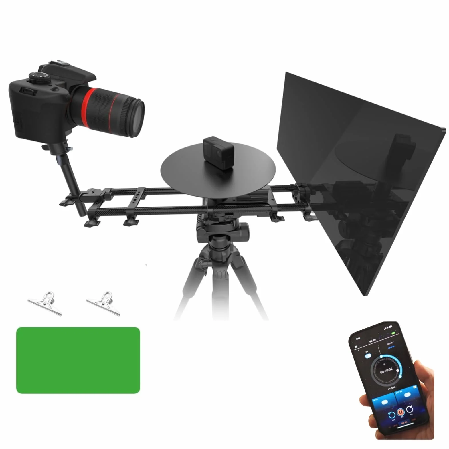 Piattaforma Rotante Motorizzata 360° con Sfondo Verde – Controllo tramite App, Motore Silenzioso, Capacità di Carico 10kg, Alimentazione USB-C e Batteria per Fotografia e Videografia