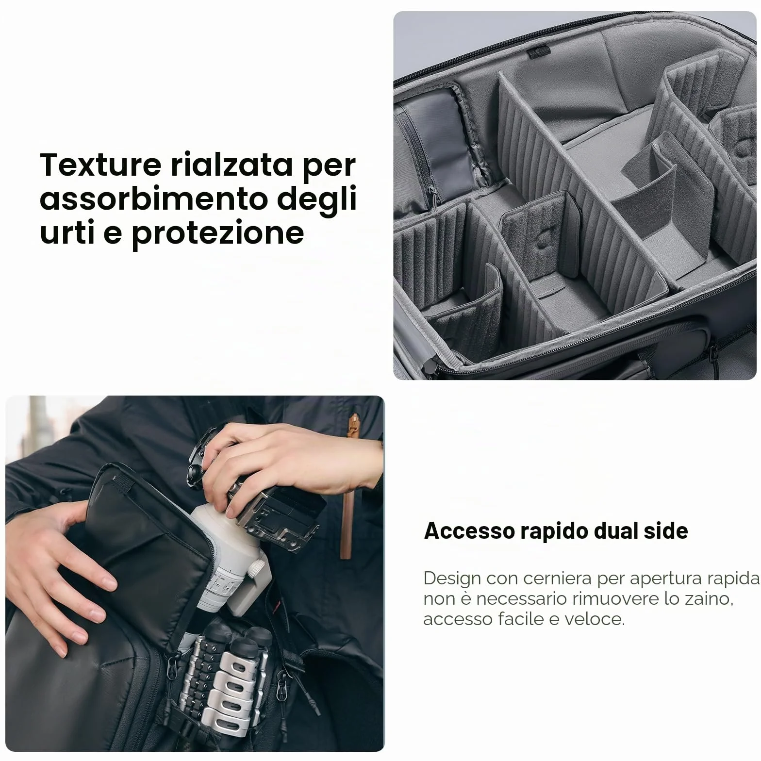 ULANZI BP10 Zaino per Fotocamera a Guscio Rigido, Borsa Professionale Impermeabile per Fotocamera per Drone Unisex Dslr Mirrorless Fotocamera Obiettivo Treppiede 17''-Laptop, Nero 35L