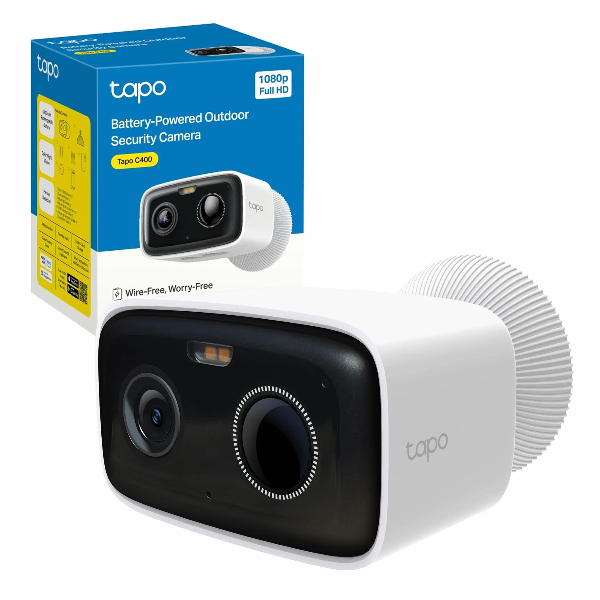 Tapo C400 Telecamera WiFi Esterno FHD senza Fili Batteria 5200mAh 180 Giorni IP65