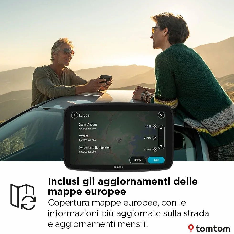 TomTom Navigatore per Auto GO Classic 2a gen. (6", Informazioni sul traffico e Avvisi autovelox, Aggiornamenti Mappe Europa, Aggiornamenti tramite Wi-Fi, Indicatore di corsia in movimento)