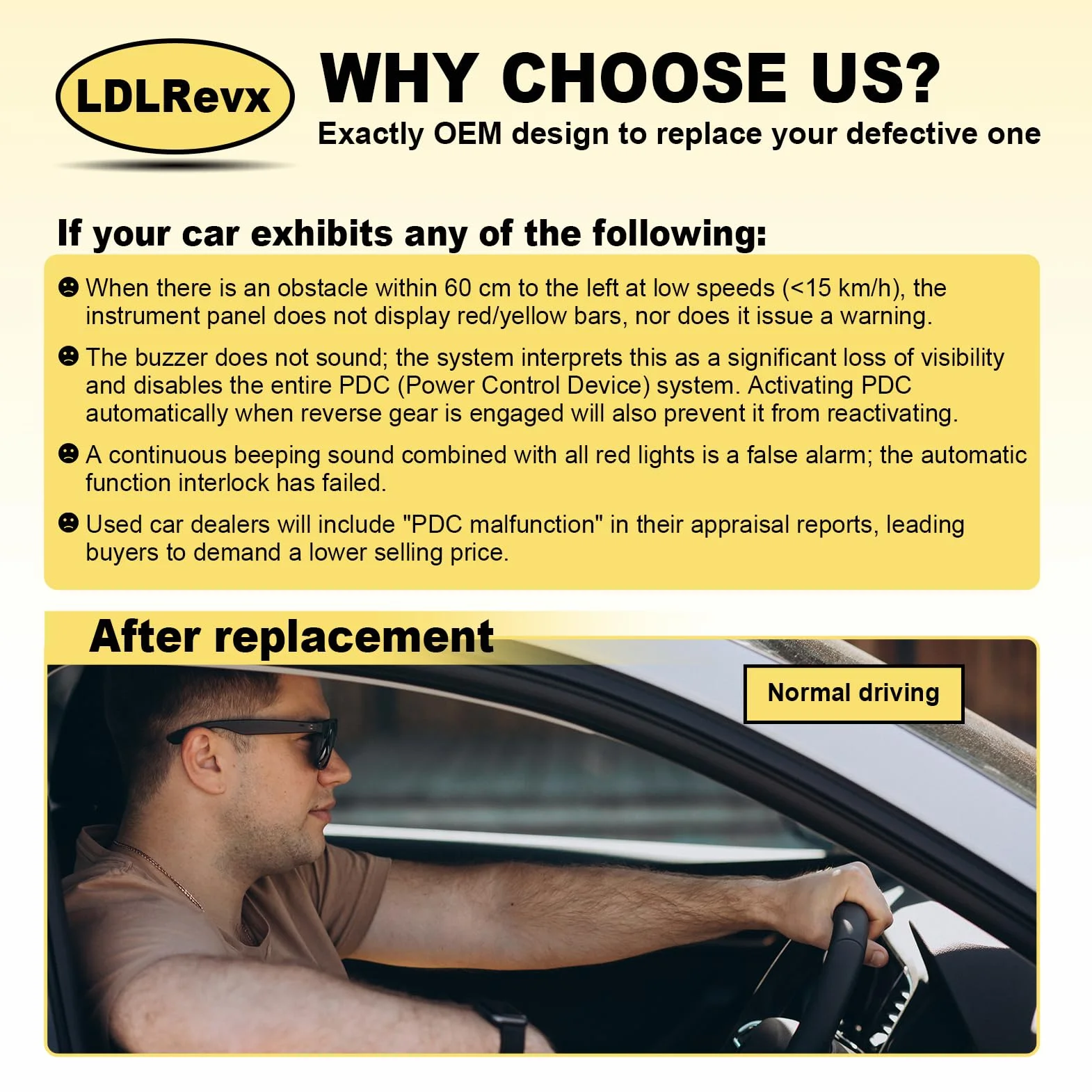 LDLRVeX Sensore parcheggio posteriore per Audi A3 1.4L–2.0L 2013, BMW X3 F25 1.6L–3.0L 2010–2017 e Octavia III 5q0919275a, 3 pin, sensori assistenza park assist