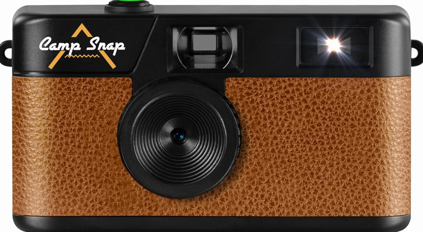 CampSnap - Fotocamera digitale compatta senza schermo, memoria per 2000 foto, 10 m pixel, batteria ricaricabile, vintage, marrone