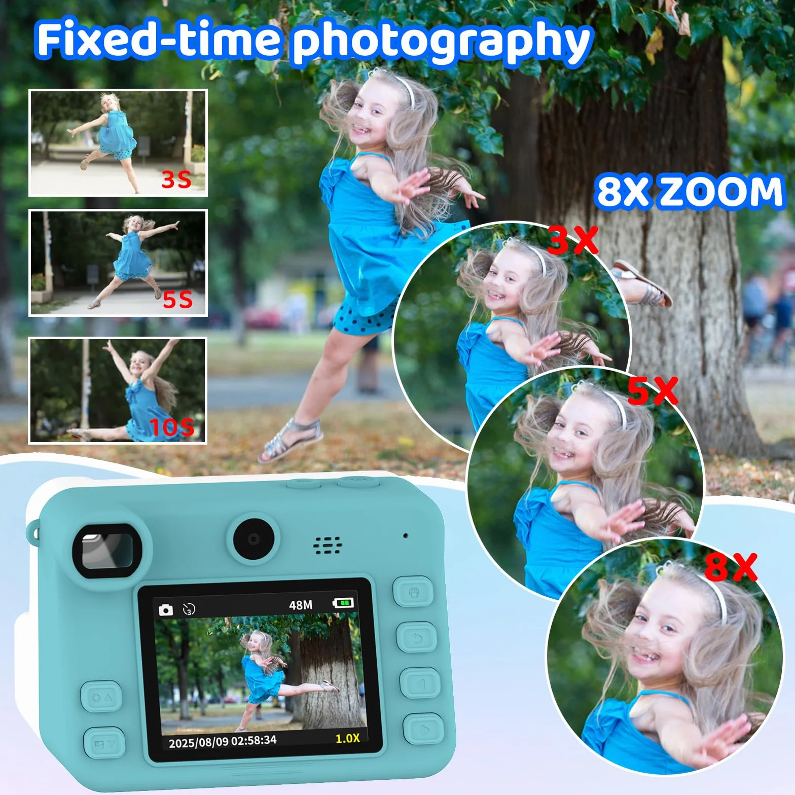Macchina fotografica bambini istantanea,Regalo di Natale e Compleanno per giochi Bambina 4 5 6 7 8 9 10 11 12 Anni, Fotocamera Digitale Selfie 1080P con 3 Rotoli di Carta Termica e Scheda da 32GB