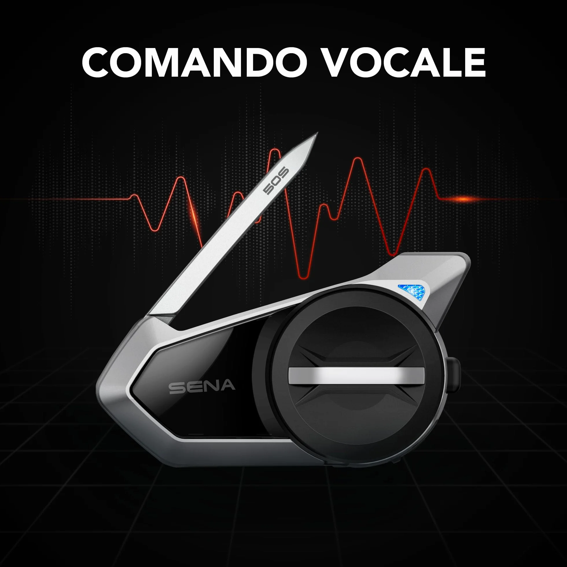 Sena 50S sistema di comunicazione Bluetooth con interfaccia Jog Dial e Sound by Harman Kardon con tecnologia Mesh Intercom e altoparlanti e microfono premium, Confezione doppia