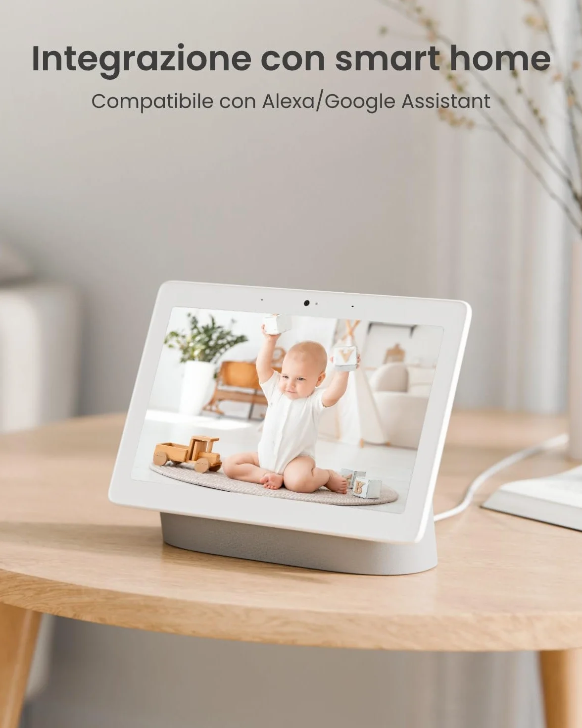 Reolink 5MP Telecamera WiFi Interno, Wi-Fi a Doppia Banda 2.4/5 GHz, Apertura F1.6, Rilevamento Uomo/Animale/Pianto, Copertura a 360°, Inseguimento Automatico, Supporta Alexa, Modalità Privacy, E1 Pro