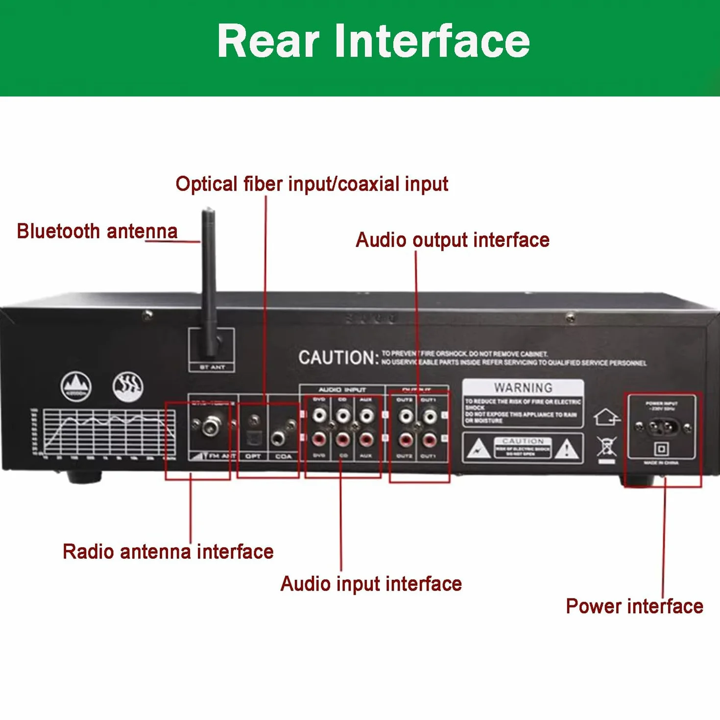 Equalizzatore Digitale a 31 Bande, EQ Grafico Stereo, Analizzatore Di Spettro Musicali, Decodifica Audio Digitale Coassiale Ottica Coassiale, Riduzione Del Rumore, Per Lo Studio Di Registrazione