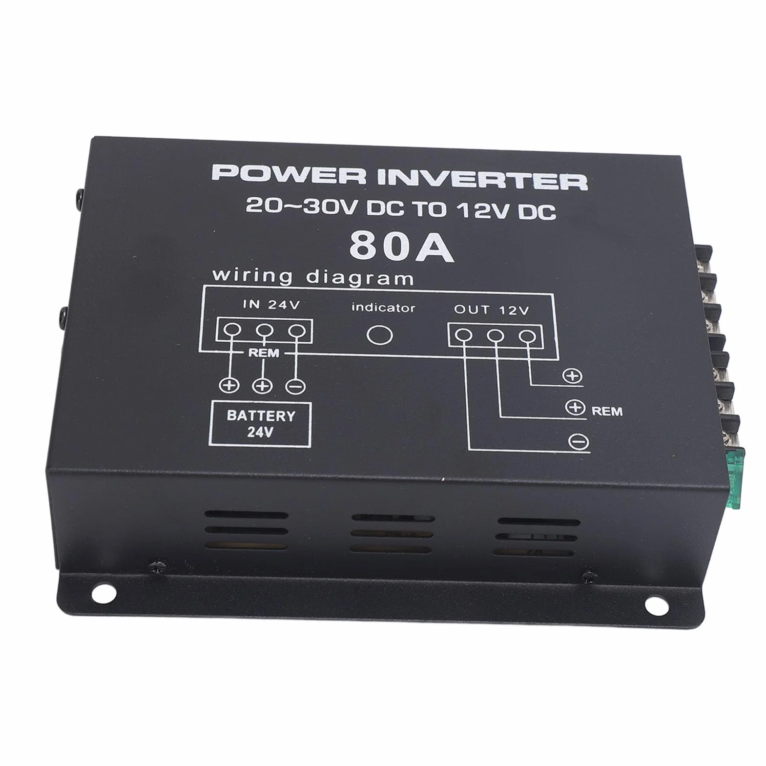 Convertitore Riduttore di Tensione da 24 V a 12 V per Auto, Camion, Camper, SUV, Autobus, Controllo della Temperatura (80A)