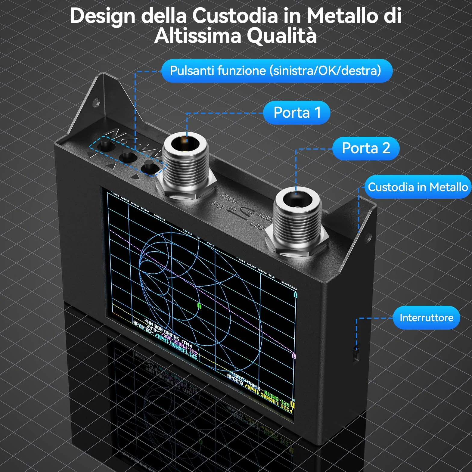 Seesii NanoVNA SAA-2N Analizzatore di Antenna, Analizzatore di Rete Vettoriale 4 Pollici LCD 50KHz-3GHz HF VHF UHF per Misurazione S Parametri e Smith Chart con Borsa Portatile