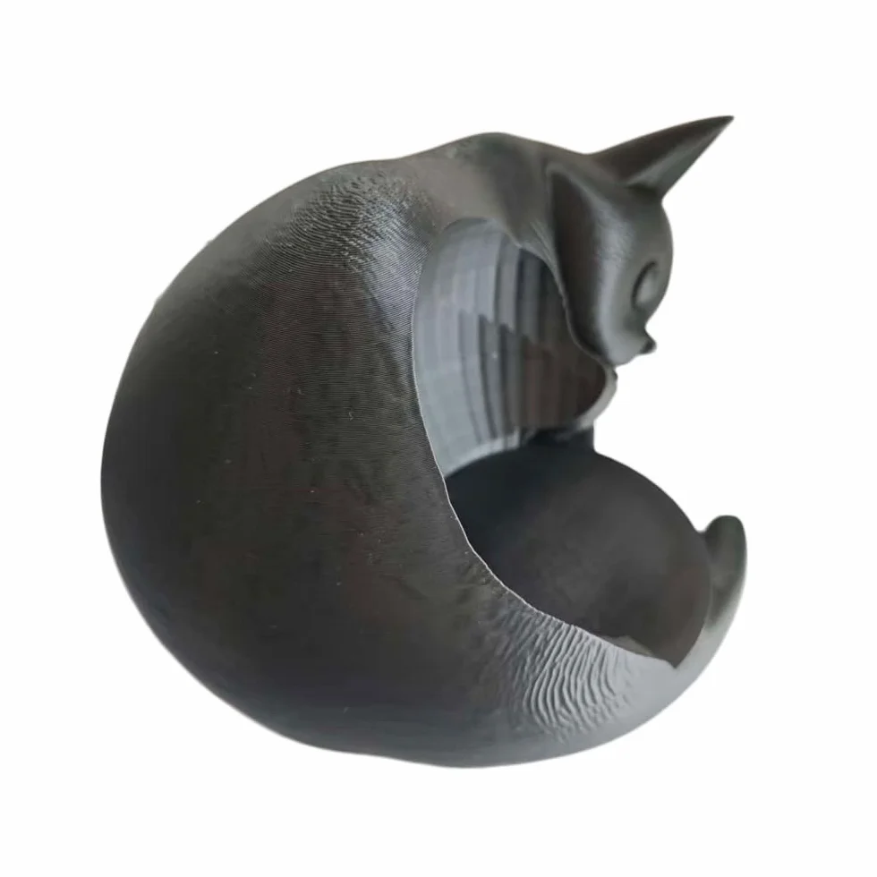 Supporto a forma di gatto stampato in 3D per Echo Dot 5a generazione, organizer da scrivania PLA+ nero compatibile con Echo Dot 5, decorazione per la casa e accessori