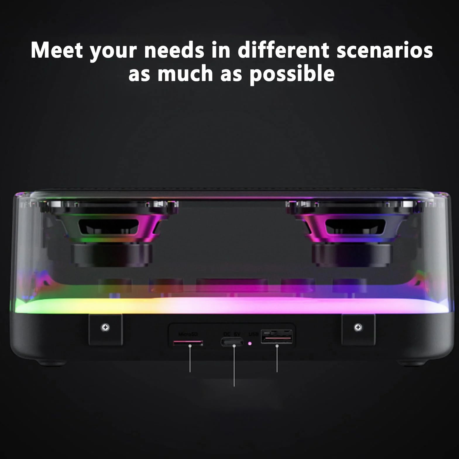 Altoparlante wireless, illuminazione punk RGB, 20 x 11,5 x 8 cm, lettore volume forte, dispositivo musicale meccanico, decorazione per la casa, per uso in cucina, ufficio, audio interno, ABS