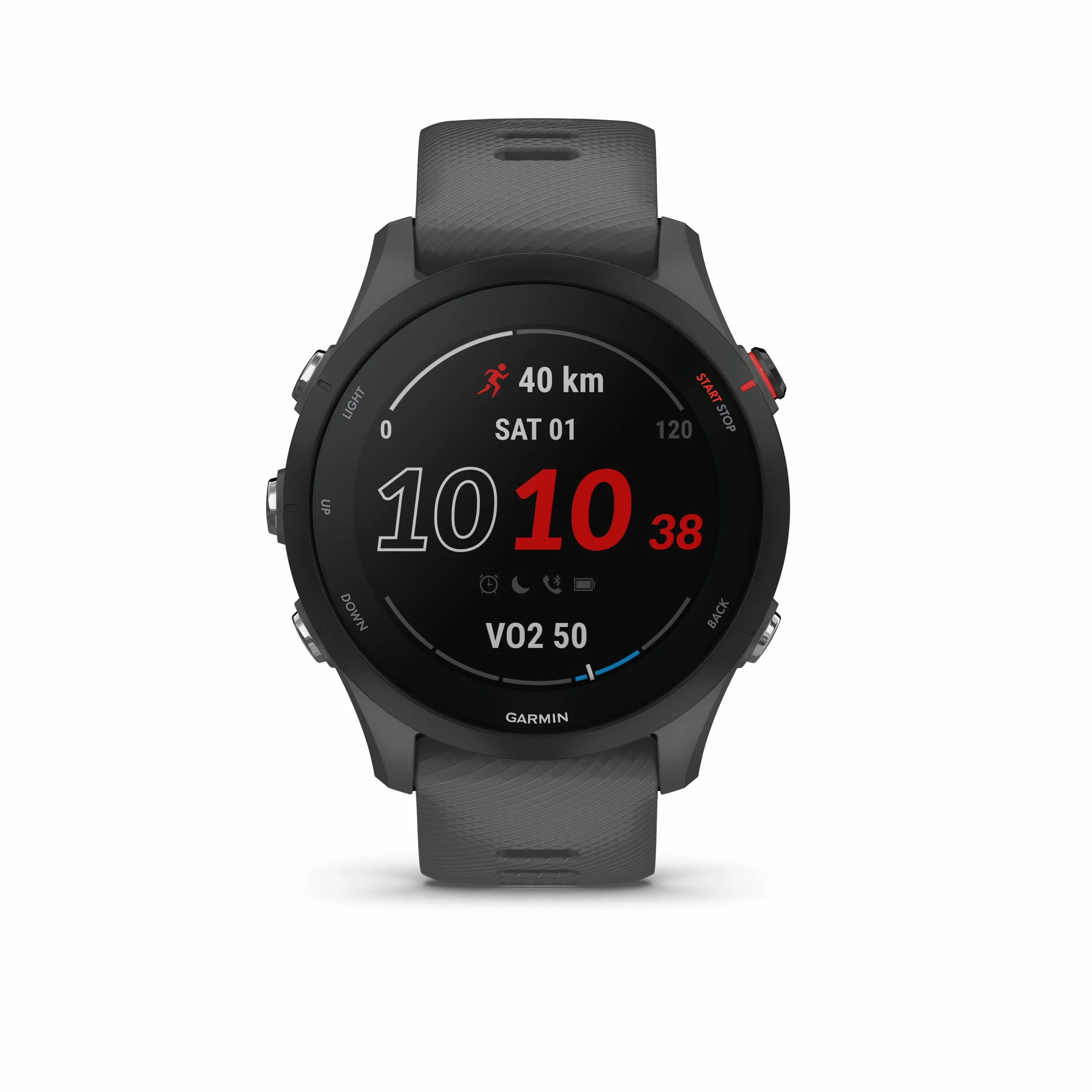Garmin Forerunner 255 (Ricondizionato), Smartwatch per la corsa, 46mm, GPS multi-band, Cardio, VO2max, Running Power, Report mattutino, HRV Status, Piani gratuiti 5K, 10K e 21K, Recupero (Slate Gray)