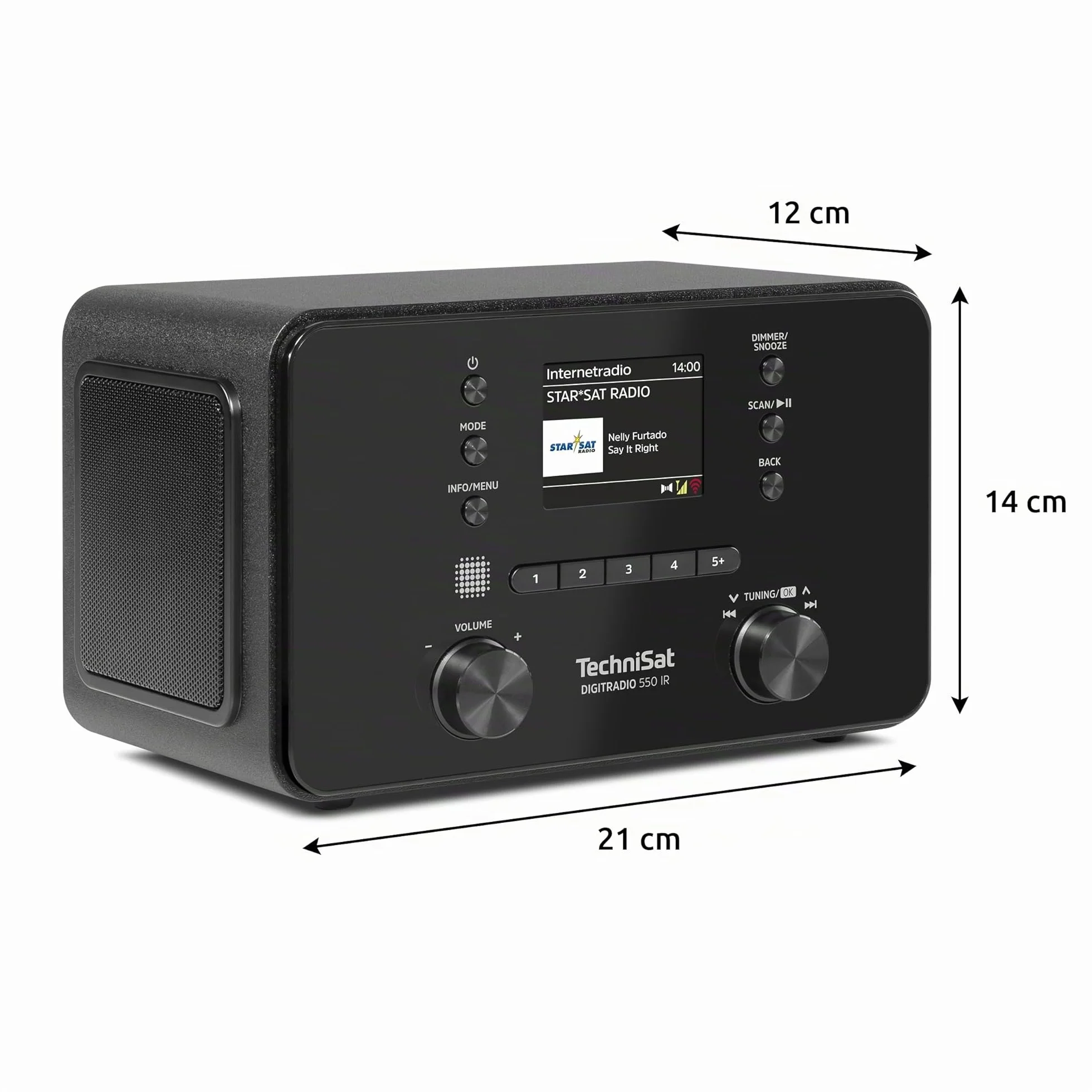 TechniSat DIGITRADIO 550 IR Radio internet stereo DAB+ FM WLAN Bluetooth controllo app sveglia nero