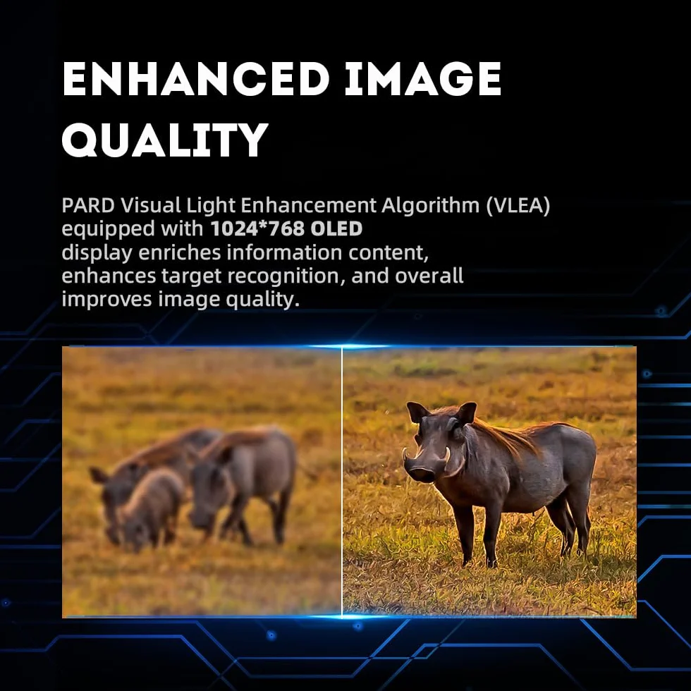 PARD Visione notturna monoculare, occhiali digitali visore notturno per osservazione della fauna selvatica, caccia e attività all'aperto. Illuminatore IR da 200 m, foto e video, WiFi. NV009-850nm