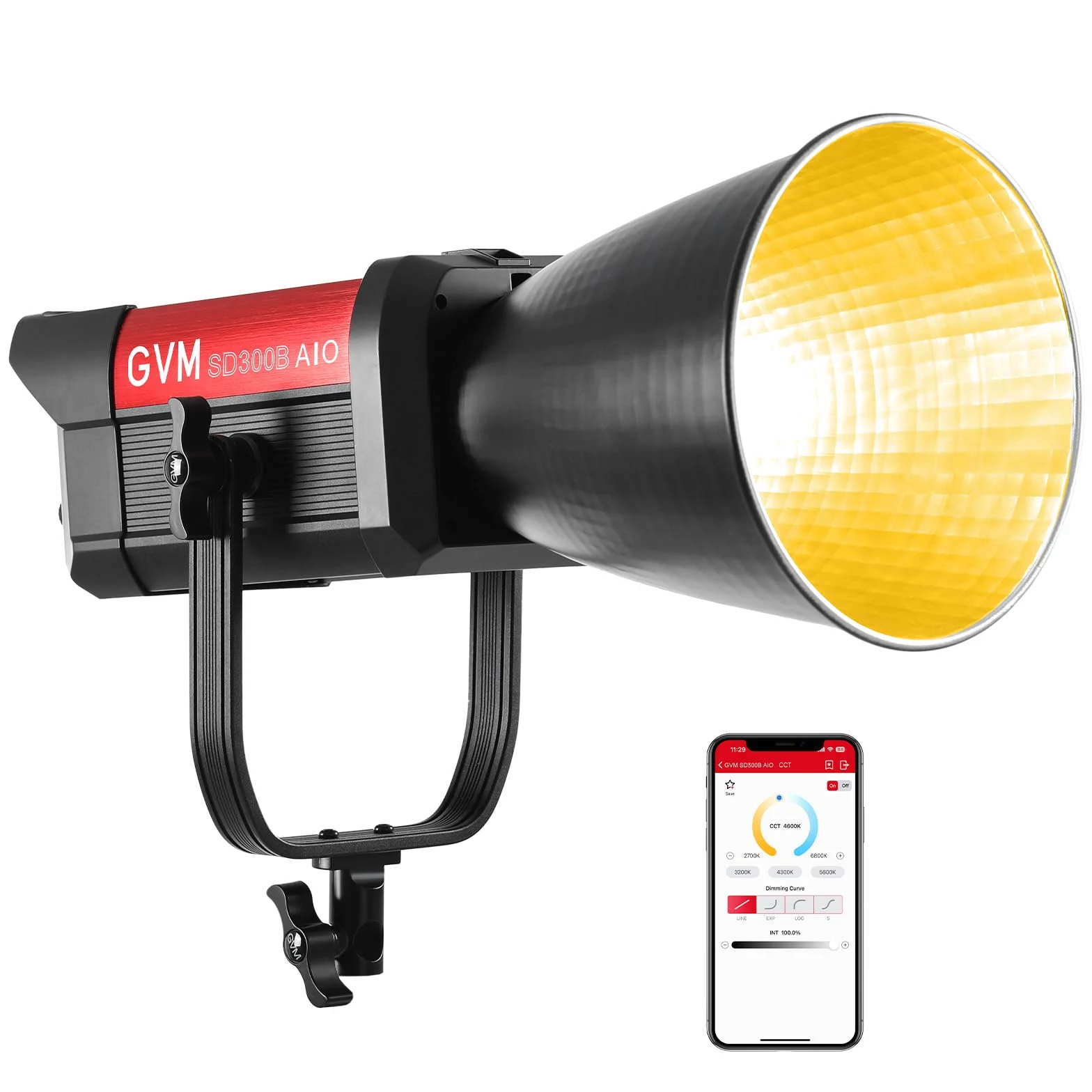 GVM 300W LED Video Light, 221950lux/1m, ARO SD300B Fotografia Kit di illuminazione con APP Control, 2700K-6800K Studio Light Kit Illuminazione Continua per YouTube, Film, 12 Effetti Scene