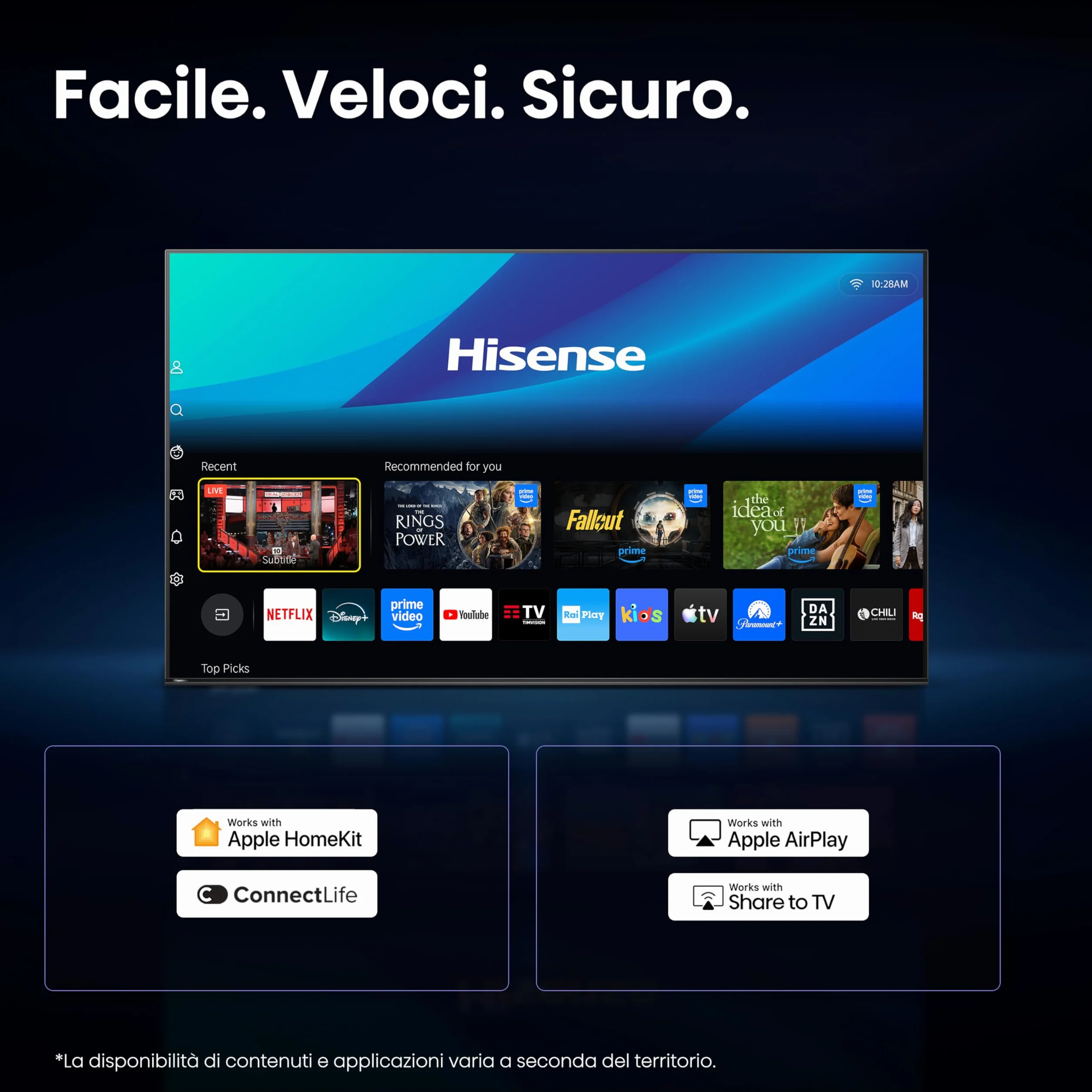 Hisense Smart TV QLED 40" FHD 40E5ST, 60Hz, Dolby Atmos, VIDAA OS, HDR10, Game Mode, Works with Alexa, Wi-Fi