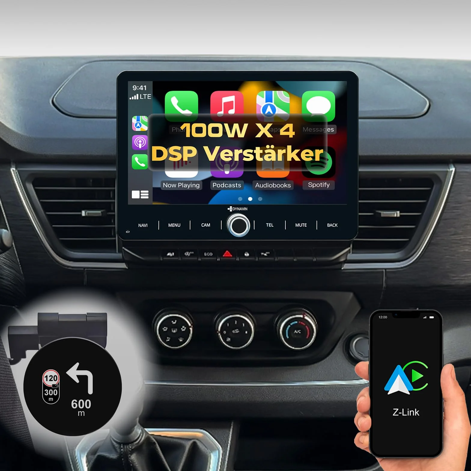 DYNAVIN Android Autoradio Navigatore per Renault Trafic Kangoo dal 2021, 10,1 pollici Radio con Wireless CarPlay e Android Auto | Head-up Display | Dab+ Radio: D9-KG21 Premium Flex