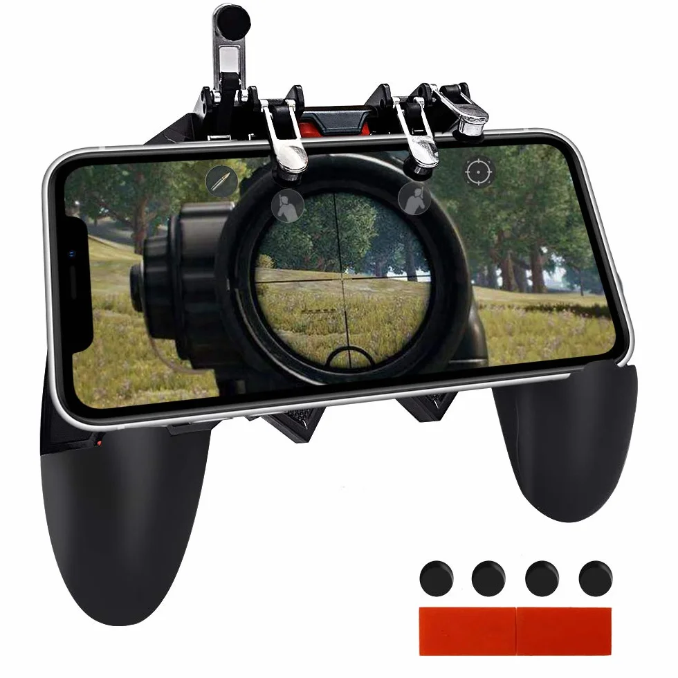 Mobile Controller Joystick Smartphone Trigger Gamepad Cellulari Mobili Game Grip L1 R1 L2 R2 Porta Staffa da Gioco per PUBG COD Compatibile con Telefono iPhone iOS Android Larghezza da 7 a 9,5 cm