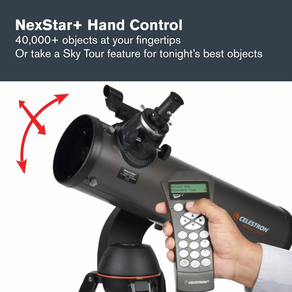 Celestron 31145 NexStar 130SLT Telescopio riflettore newtoniano computerizzato portatile con montatura a forcella a sgancio rapido, software Starry Night Special Edition, grigio