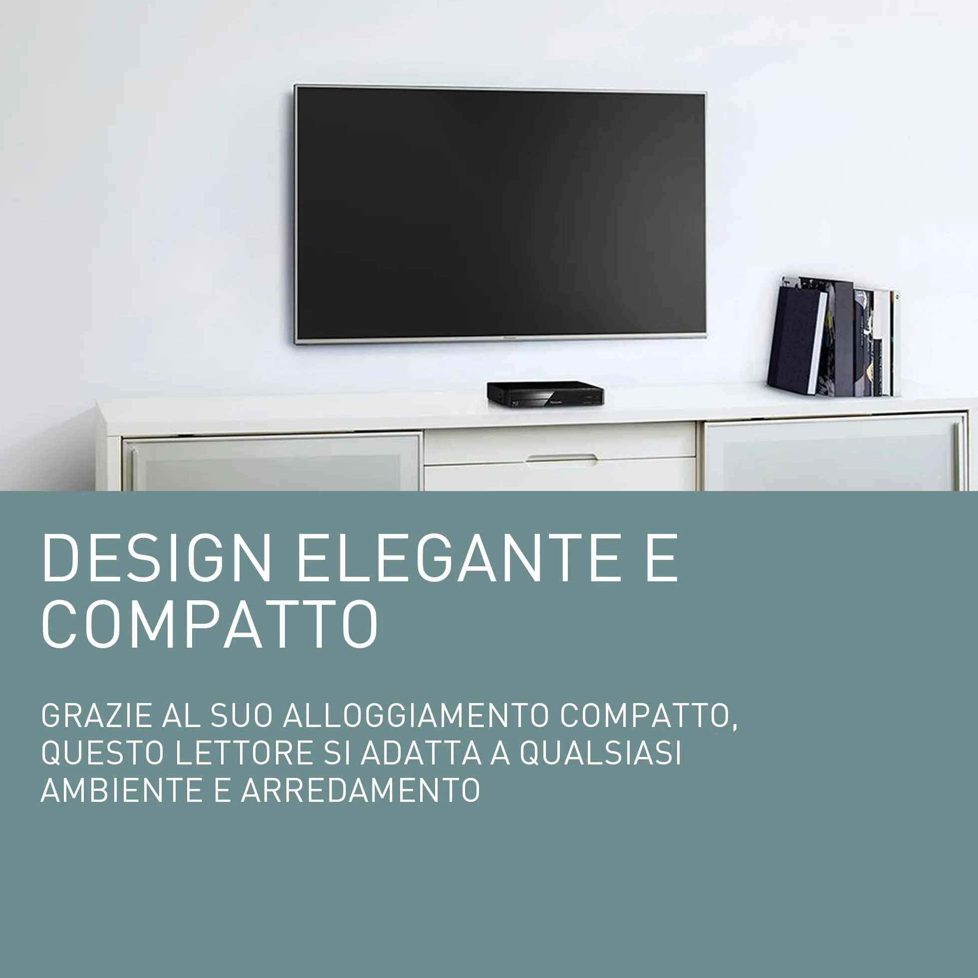Panasonic DMP-BD84EG-K Lettore Blu-ray Disc/DVD 2D Smart Network, App Internet, Audio ad Alta Risoluzione, Riproduzione HDD Esterno, USB, Ethernet, Design Compatto, Nero