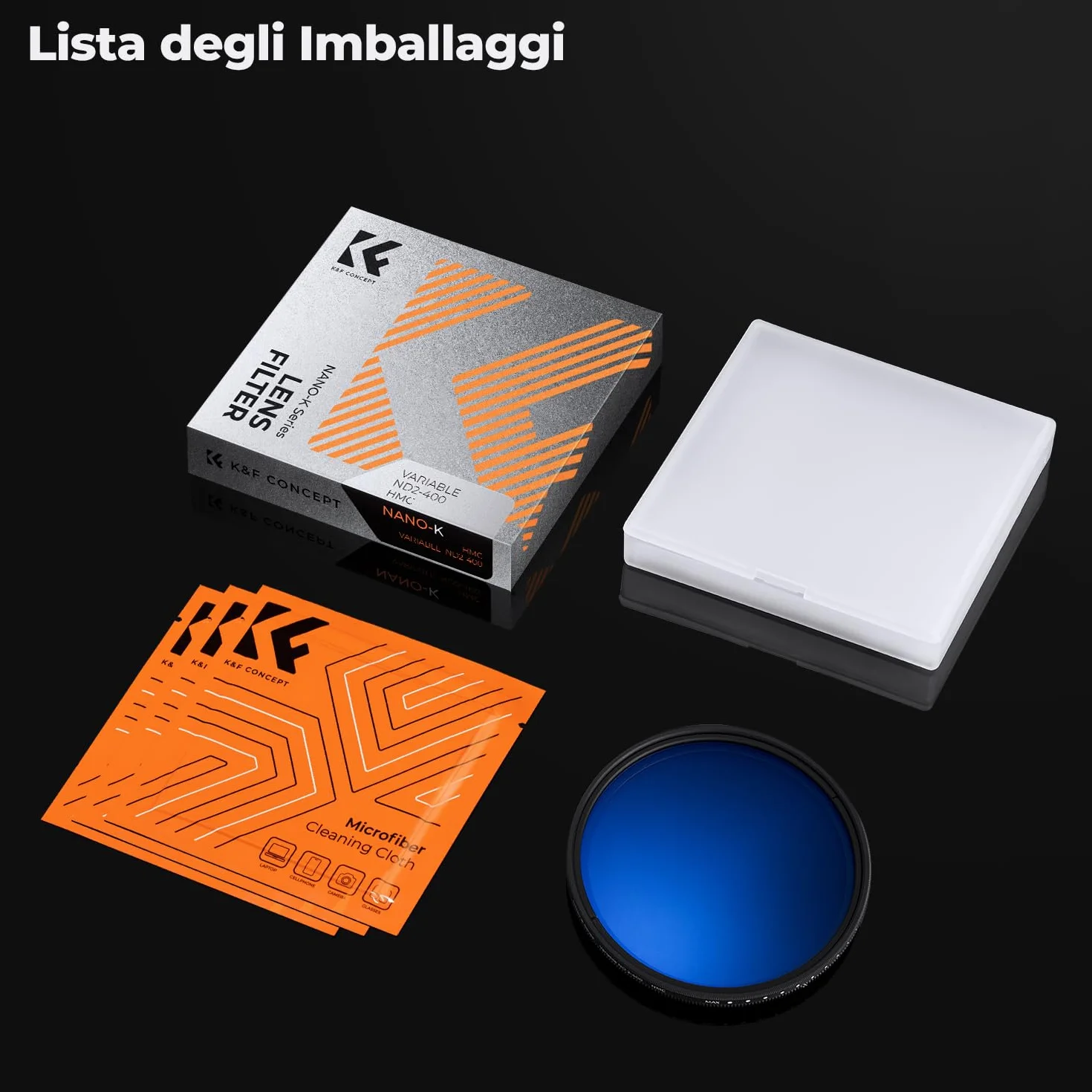 K&F Concept Nano-K 67mm Filtro Variabile ND2-400 (1-9 stop) in Vetro Ottico con Nano-Rivestimento a 18 Strati per Obiettivi 67mm