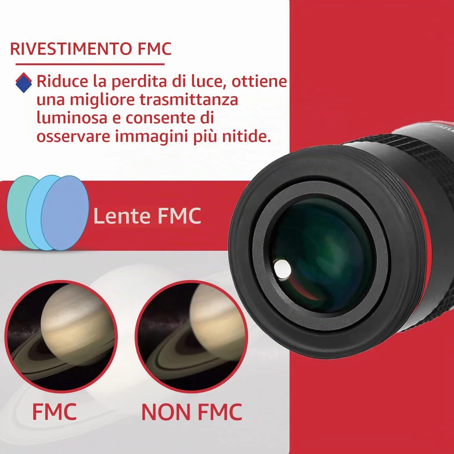 Svbony Oculare Telescopio da 6 mm, Oculare Grandangolare da 68°, Planetario Oculares 1,25", Accessori per Telescopi Astronomici con Lente FMC, per L'osservazione dei Pianeti Della Luna