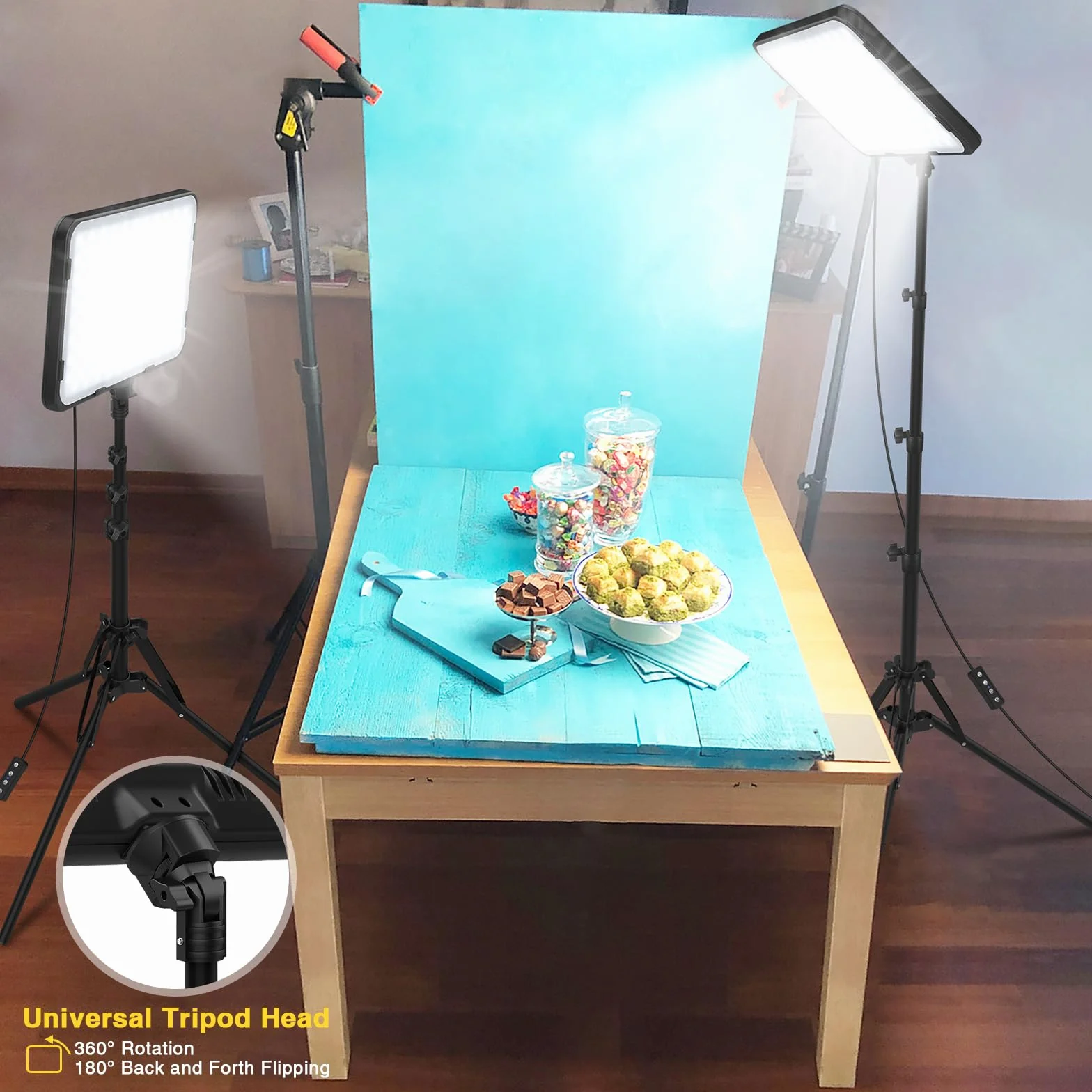 Luce Video Fotografica a Pannello Led Per 63" con Supporto per Treppiede, Obeamiu 20W Luci per Fotografia 2500-8500K Luce Illuminazione per Foto Video Trucco Youtube Tiktok Autoritratto Streaming Live