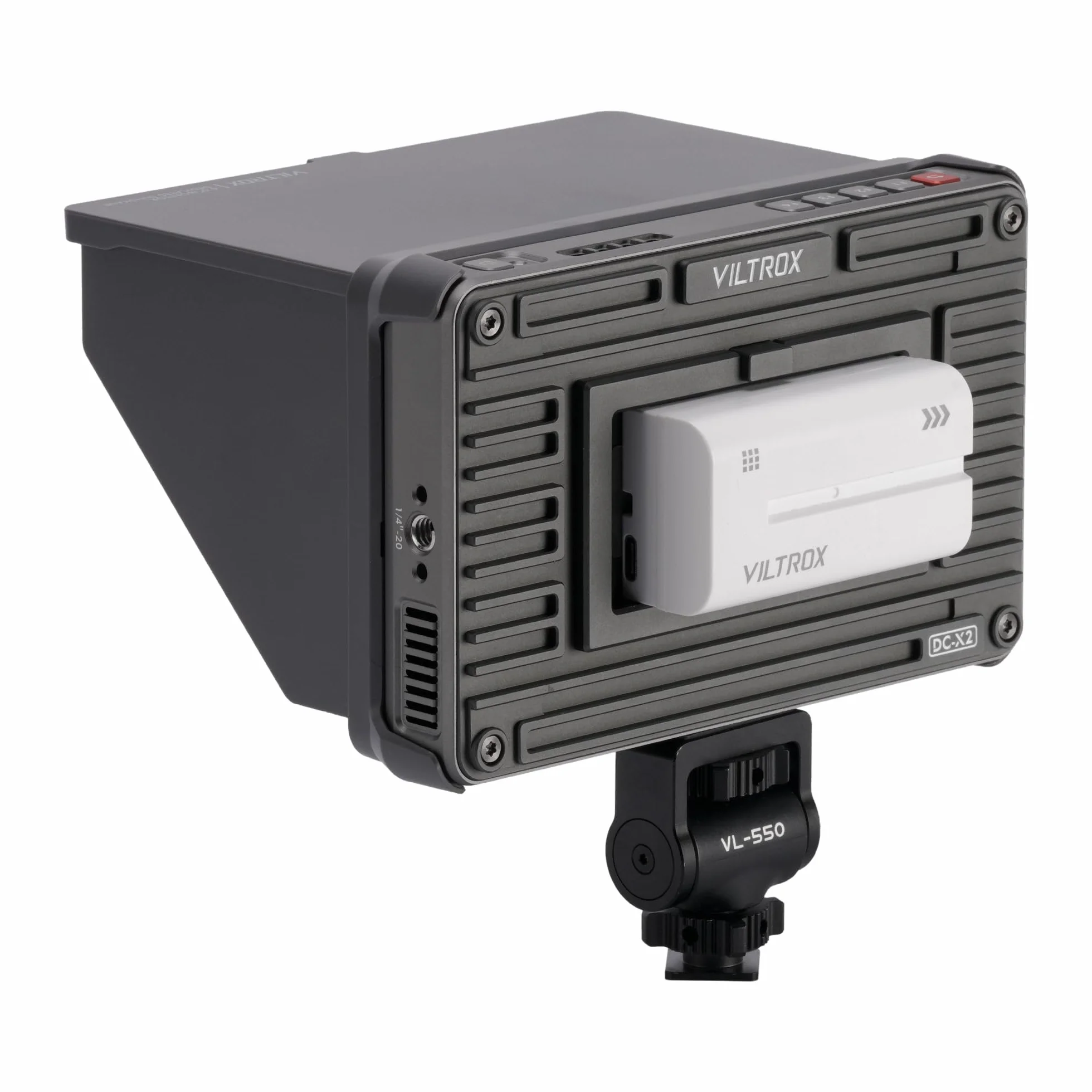 VILTROX - Monitor del campo della fotocamera da 6", 2000nit HD 1920x1080, schermo touch portatile, monitor video, 4K, HDMI, loop in/out, con LUT 3D, de-squeeze, Peak Focus, con parasole