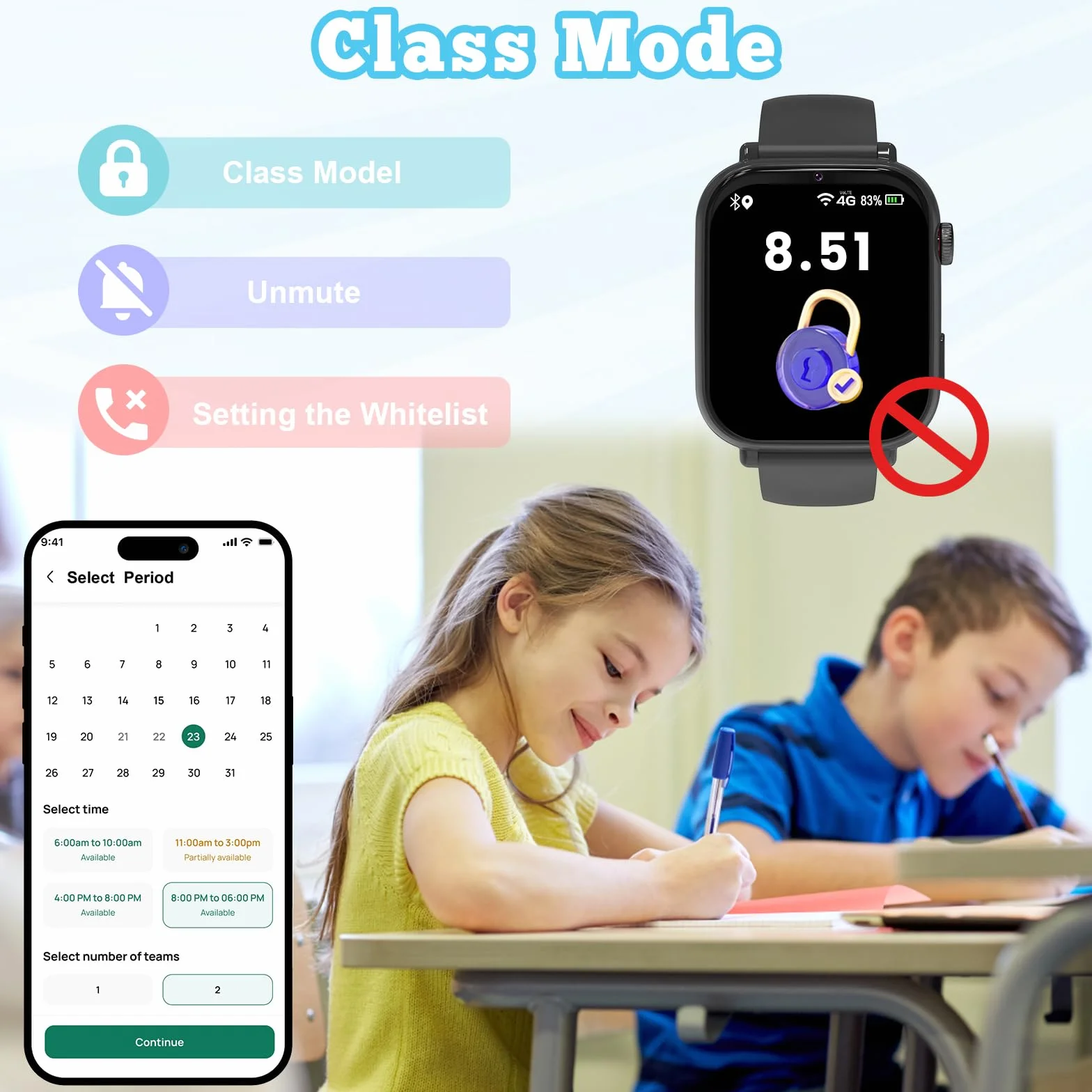 Smartwatch Bambini GPS 4G, Orologio Intelligente per Ragazza e Ragazzo con Telefono, Videochiamata, Chat, Sveglia, Camera, Modalità Classe, Gioco, Smart Watch Bambino Bambina 4-12 Anni Regalo, Nero