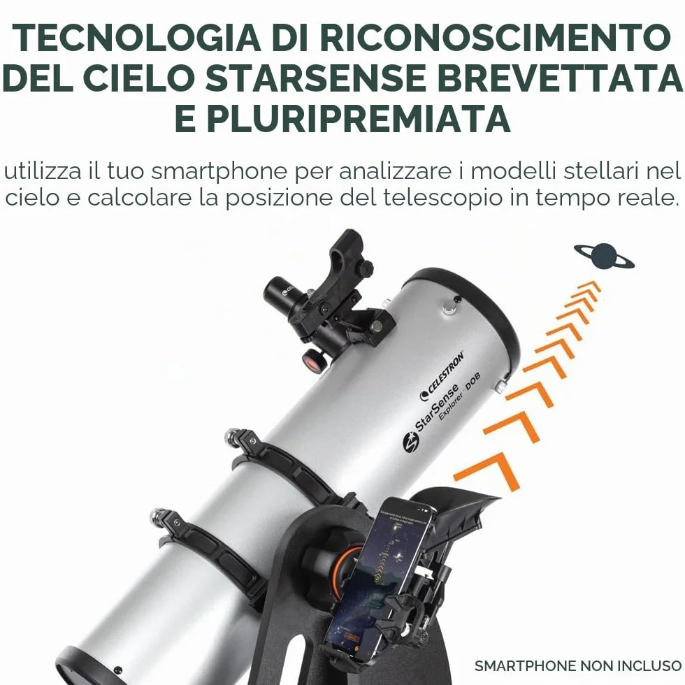 Celestron 22481 StarSense Explorer 130 mm Dobsoniano da tavolo Telescopio compatibile con app per smartphone Funziona con l'app StarSense – Compatibile con iOS/Android