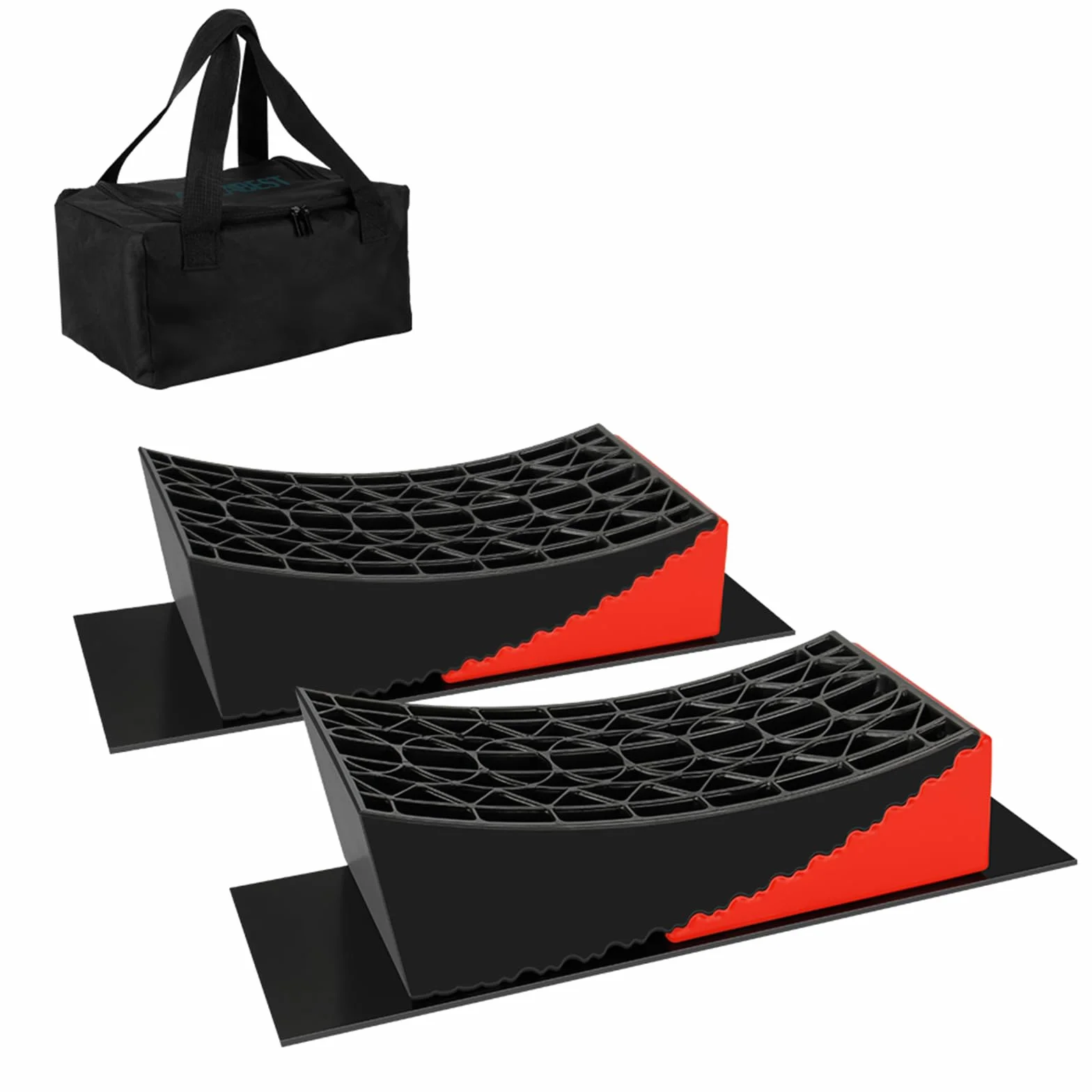Exmate Set di 2 livellatori per camper, livellatore curvo con cunei per rimorchi da viaggio, livellamento leggero e senza passaggi
