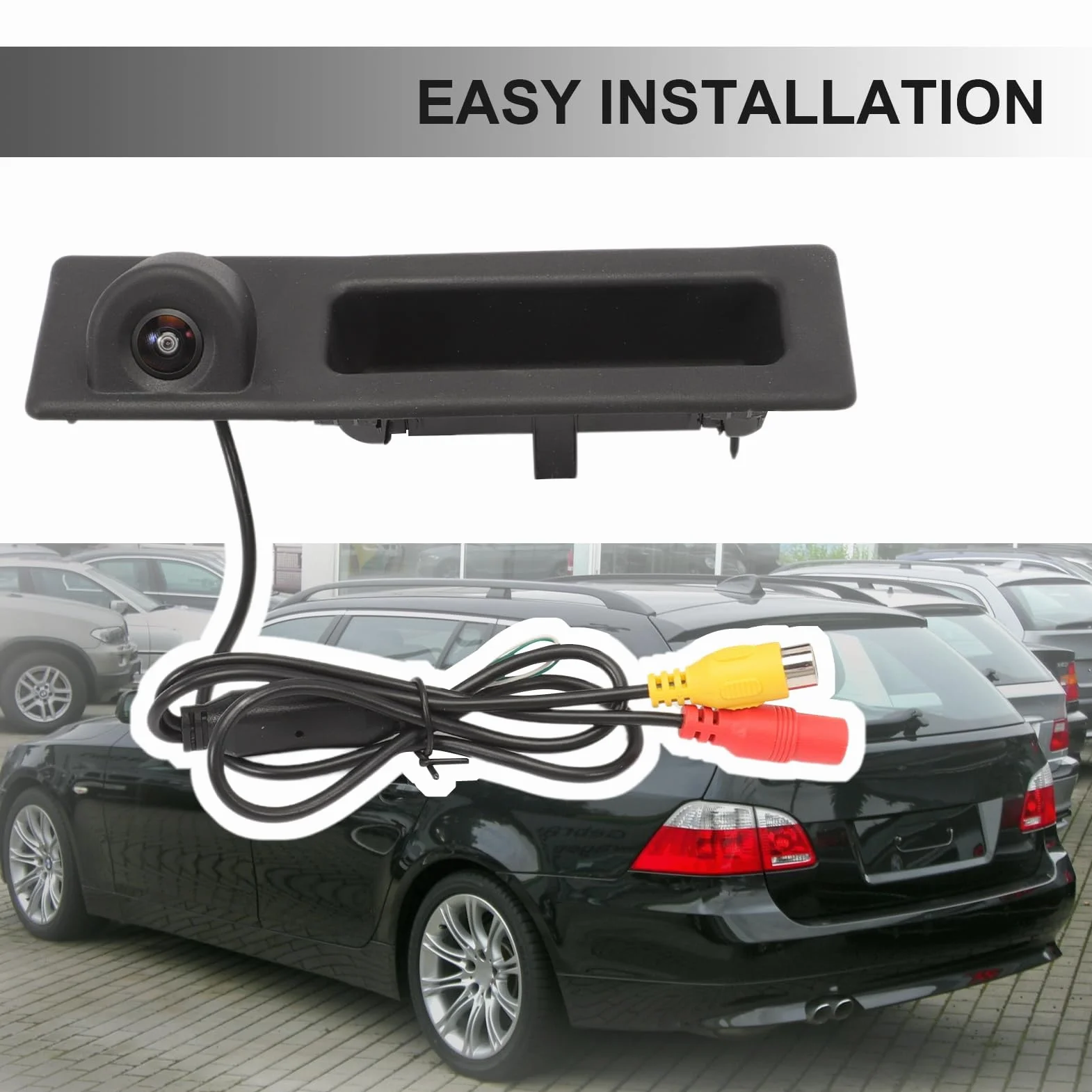 1280x720p Telecamera posteriore HD per Serie 5 F10 F11 F25 F30 X1/X3/X5/X6 Serie 4 F32 2010 320Li/530i/328i/535i 2012 Set completo di telecamera (incluso interruttore portellone)