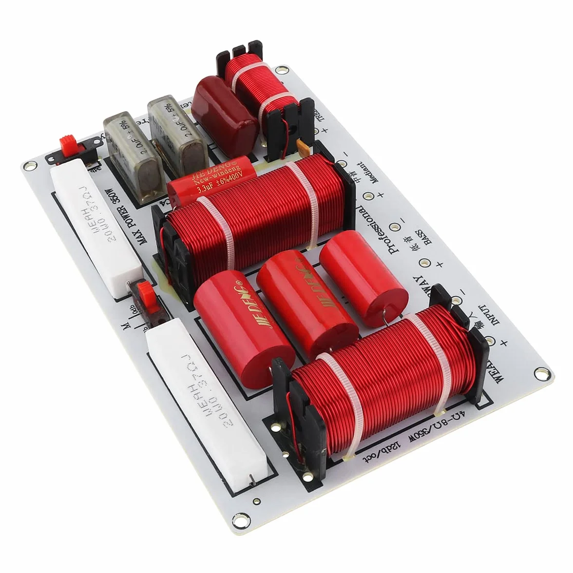 Crossover a 3 vie per altoparlante, sistema di altoparlanti a 3 vie da 350 W, filtri crossover audio, modulo divisore di frequenza, 2 pezzi