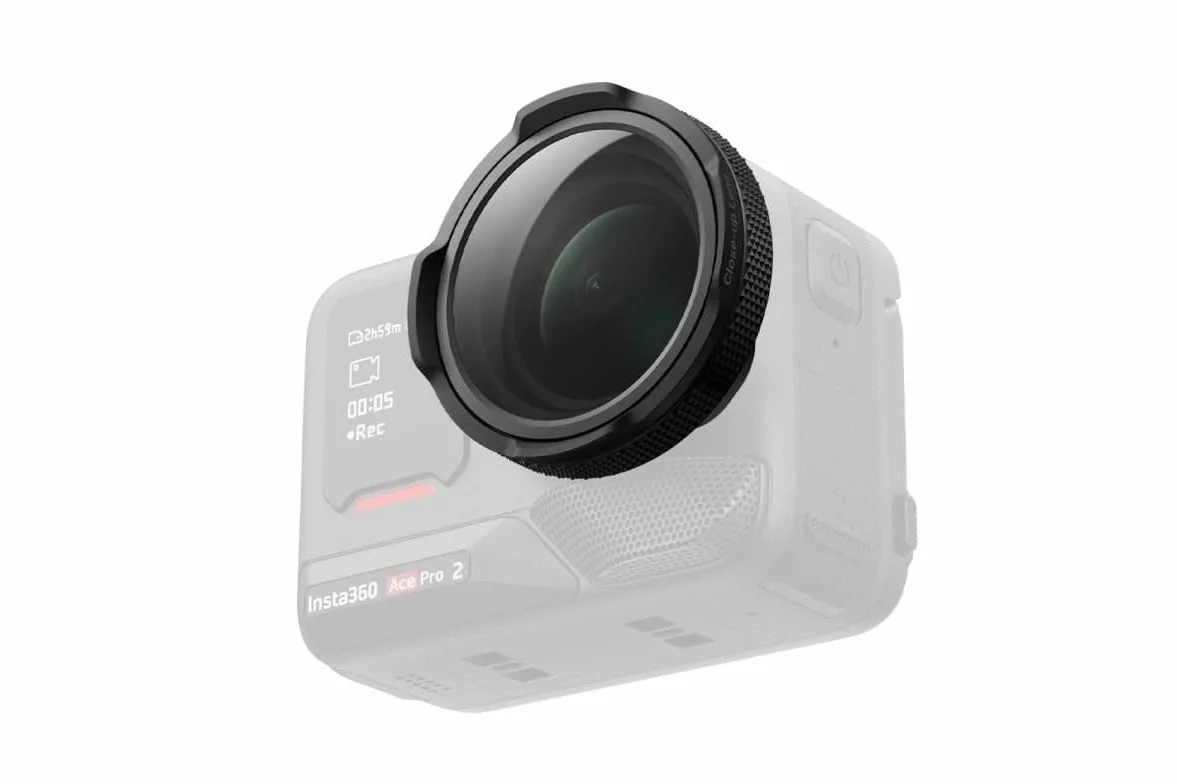 Insta360, Ace Pro 2 Close-Up Lens, lente macro per action camera con messa a fuoco ravvicinata 10-75 cm e dettagli ultra nitidi, Nero, CINSCBGF