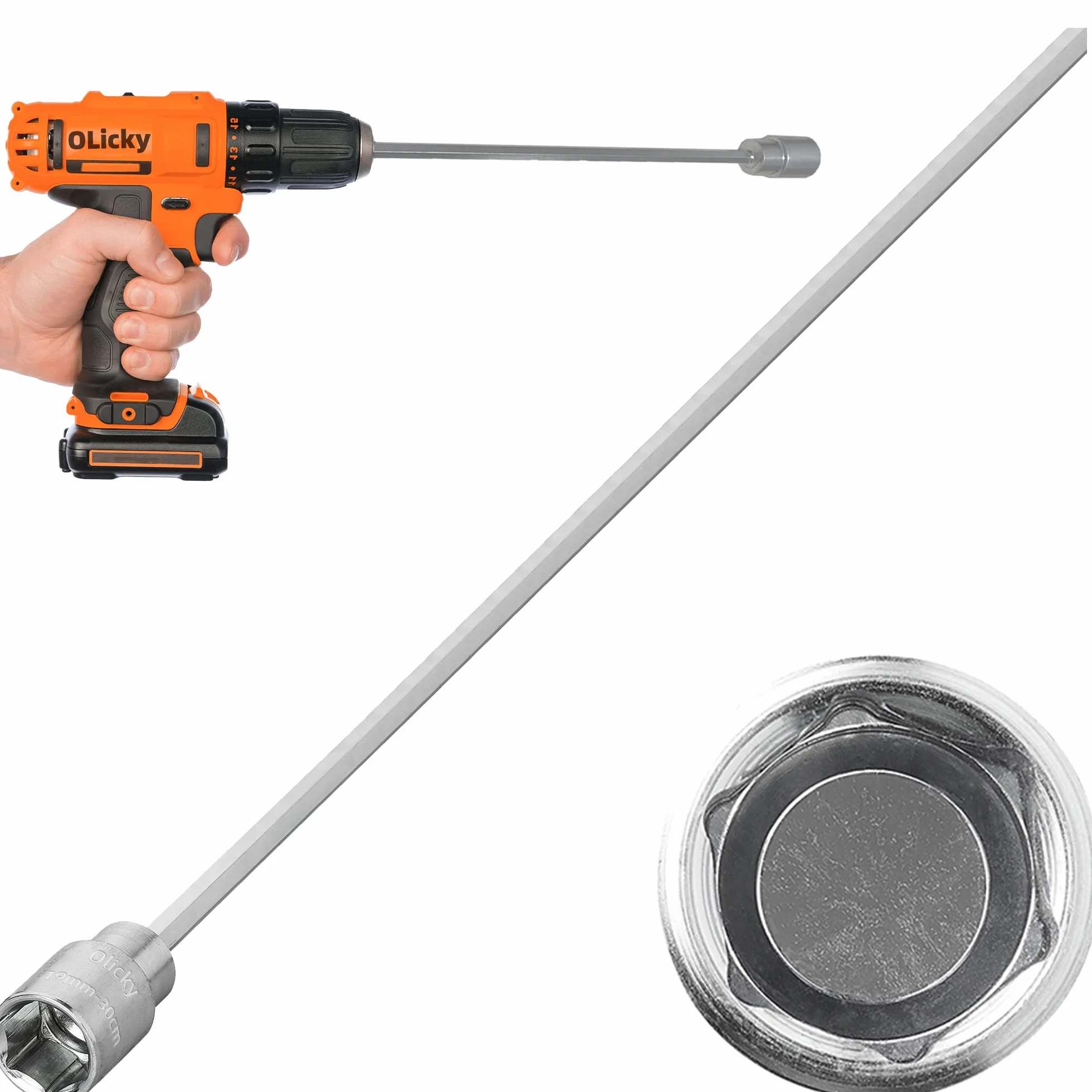 Prolunga per Cacciavite a Batteria 30 cm Dado 19 mm per Jack Martinetti Roulotte Camper