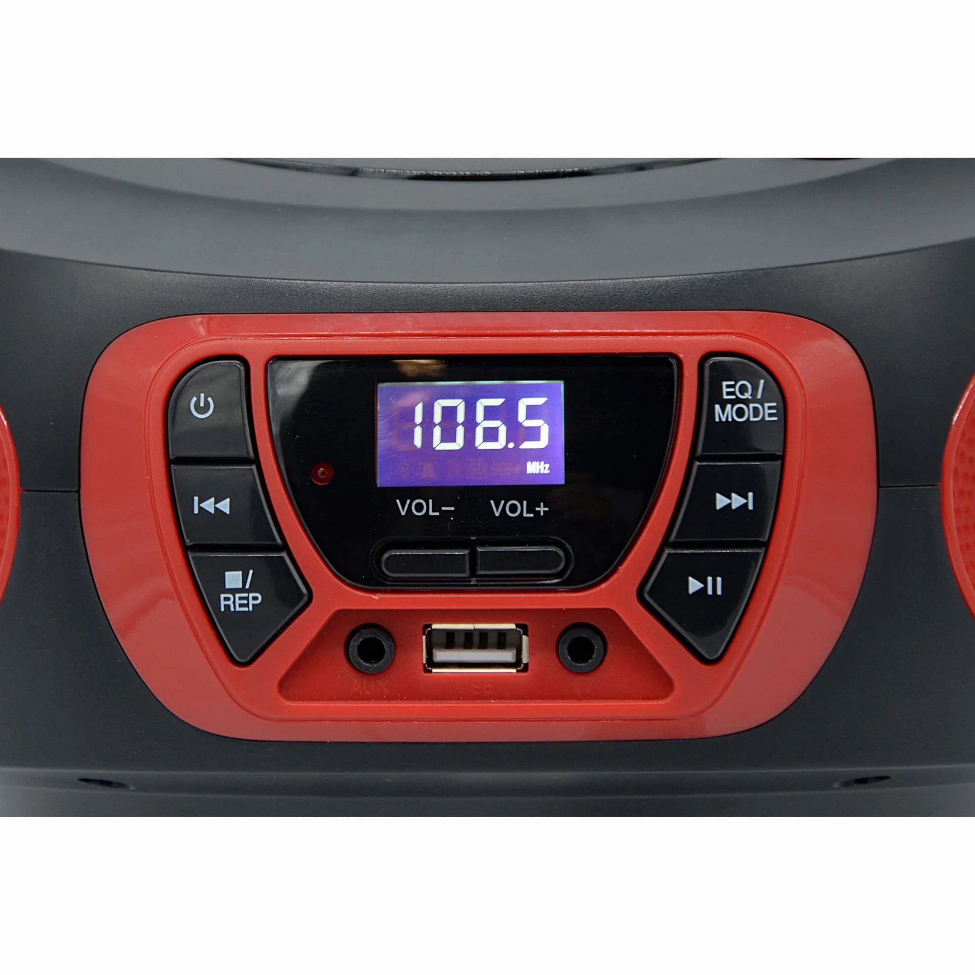 Roadstar Radio portatile stereo FM + CD - MP3 player e ingresso USB rossa