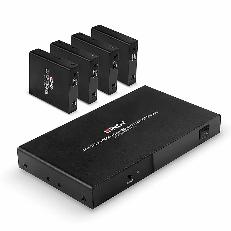 Splitter Extender Cat.6 4 port HDMI 4K60 70m