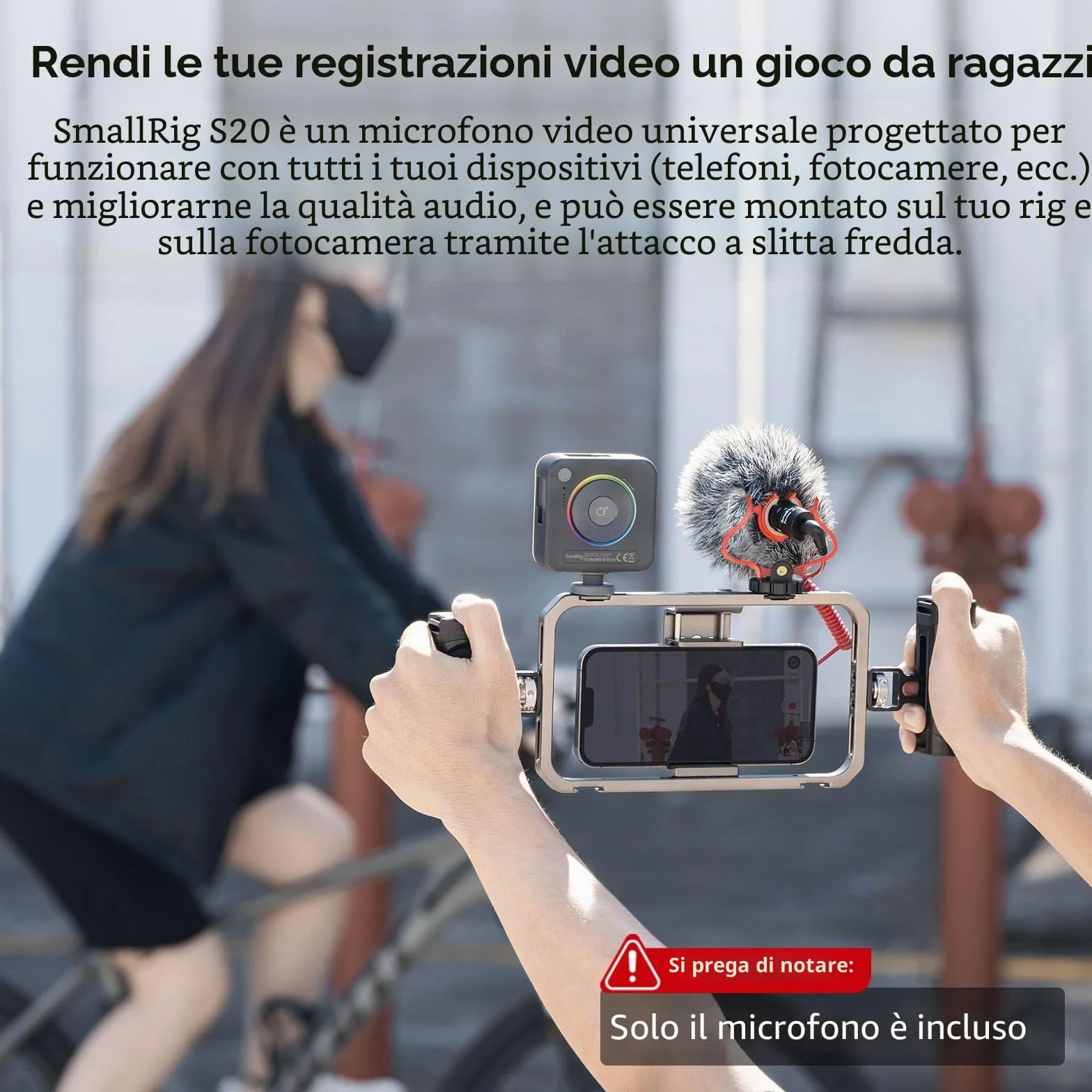 SMALLRIG On-Camera Microphone Microfono per Fotocamera, Video Microfono con Design Stereo Professionale per Fotocamere e Videocamere DSLR - 3468