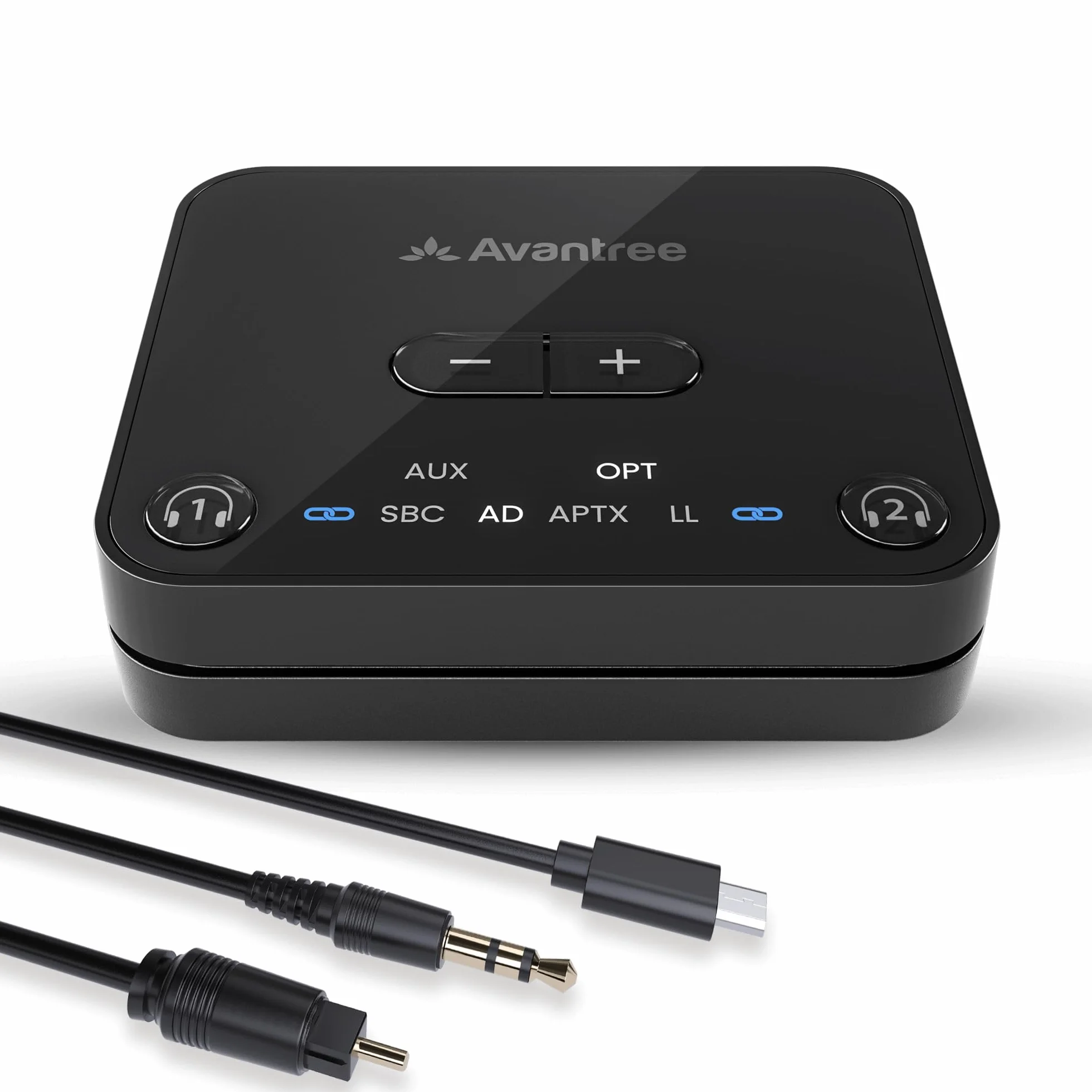 Avantree Audikast 3 Trasmettitore Bluetooth 5.3 per TV aptX-Adaptive Dual Link Adattatore Audio Wireless