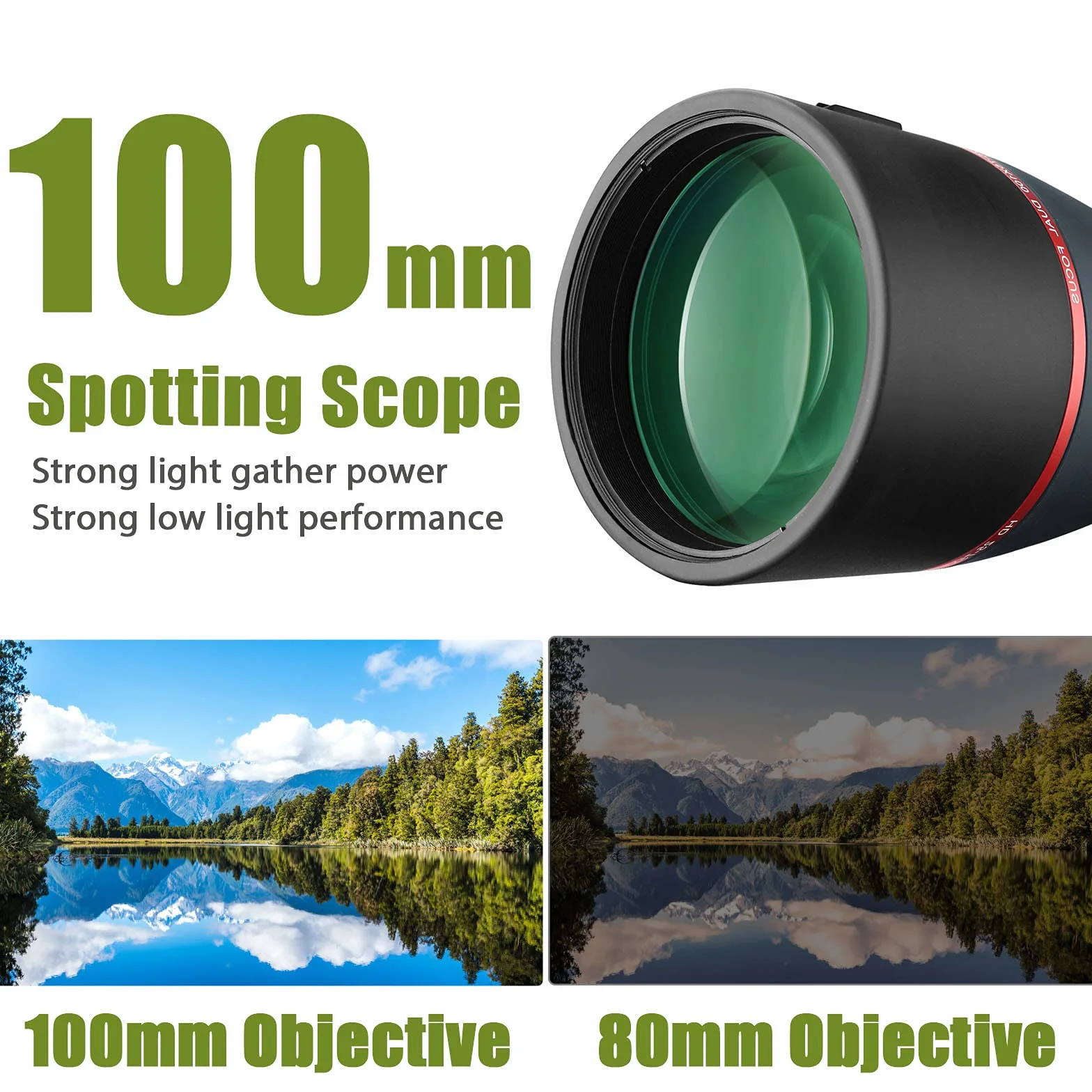 Svbony SV406 Spotting Scope 25-75x100, Prisma con Rivestimento Porro FMC a Doppia Messa a Fuoco, Cannocchiali Angolati Impermeabili HD per Astronomia Luna Birdwatching Scenario della Fauna Selvatica