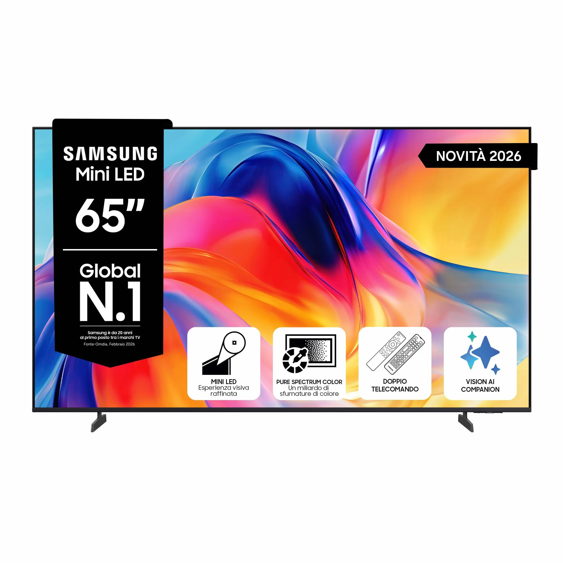 Samsung Smart TV 65" UE65M72HAUXZT Mini LED 4K HDR 10+ 144Hz Gaming Hub 2026