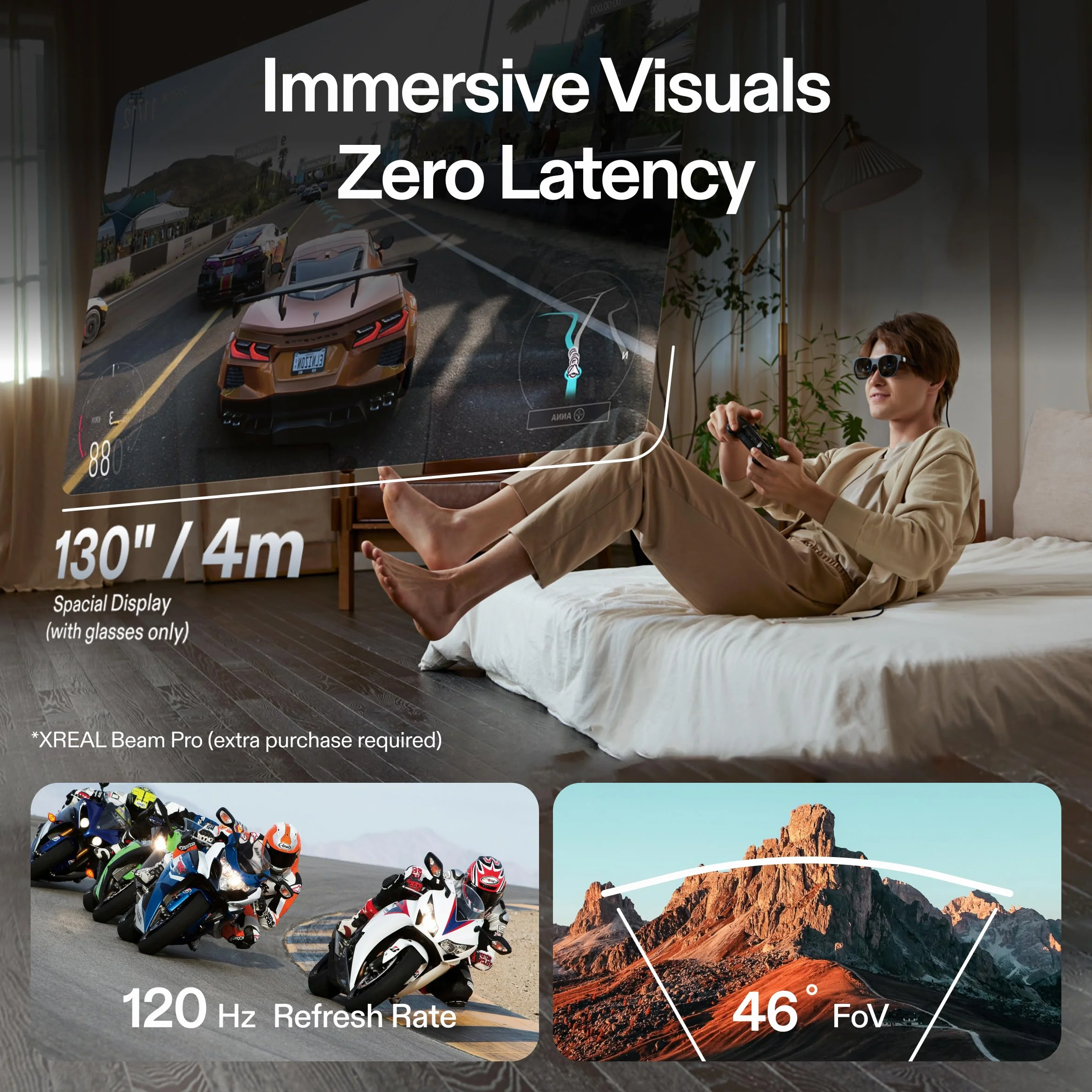 XREAL Air 2 PRO AR Occhiali, Il Display Indossabile Definitivo con Controllo dell'Immersione a 3 Livelli, 75g 120Hz 1080P, Ideali per Gaming, Streaming e Lavoro