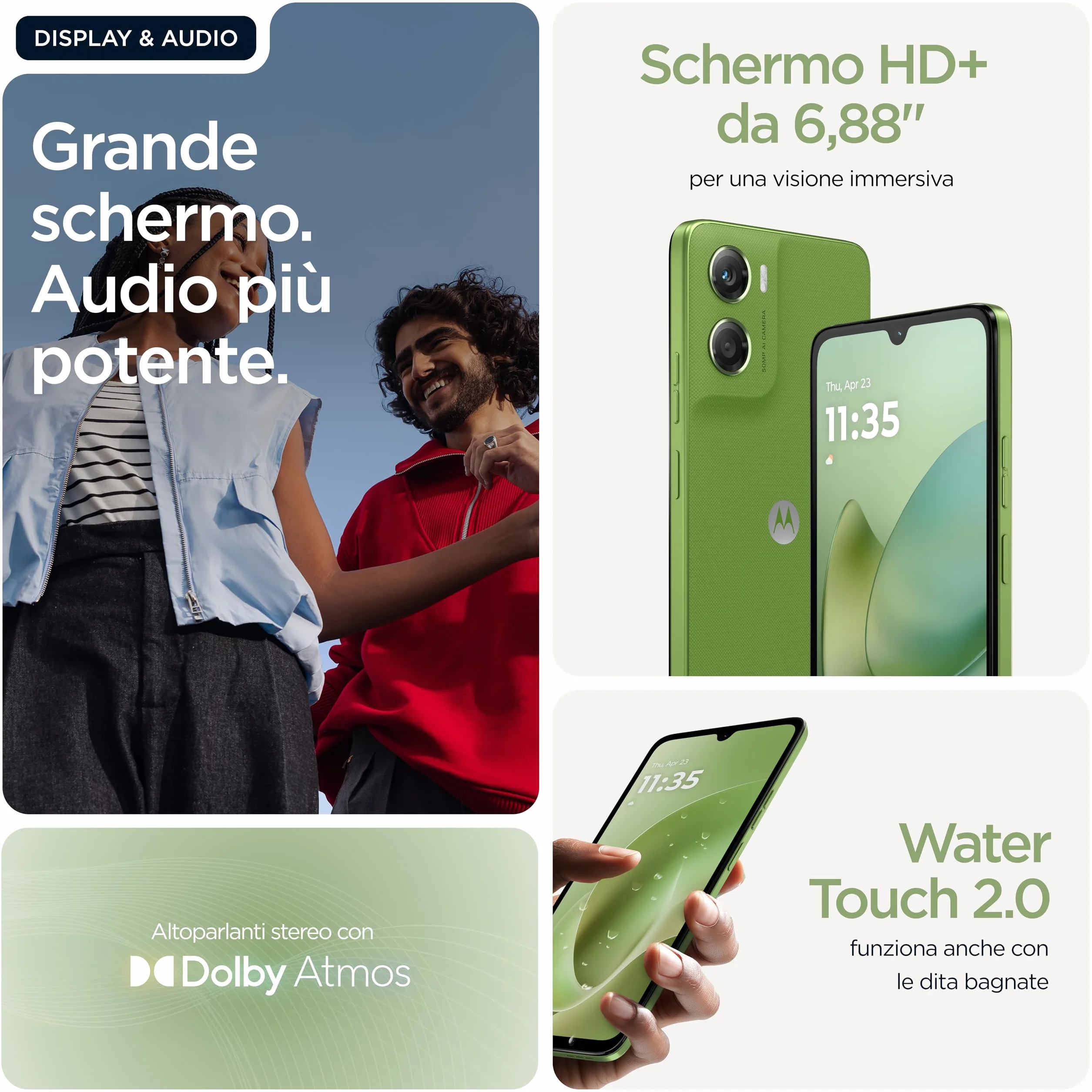Motorola moto g06 (4/256GB, Fotocamera 50MP+flicker cam, selfie 8MP, Display HD+ 6.88", MediaTek Helio G81 Extreme, 5200mAh, Android 15), Tendril