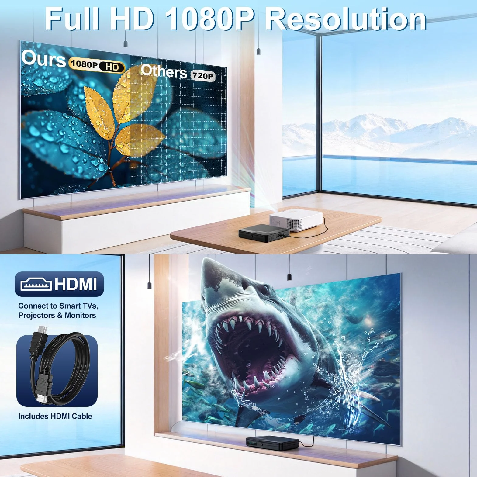 Mini lettore DVD con telecomando – All Region Free 1080P HD Piccolo lettore CD DVD compatto per Smart TV e proiettore, dispone di uscita HDMI, jack per cuffie, ingresso USB 2.0, supporto PAL