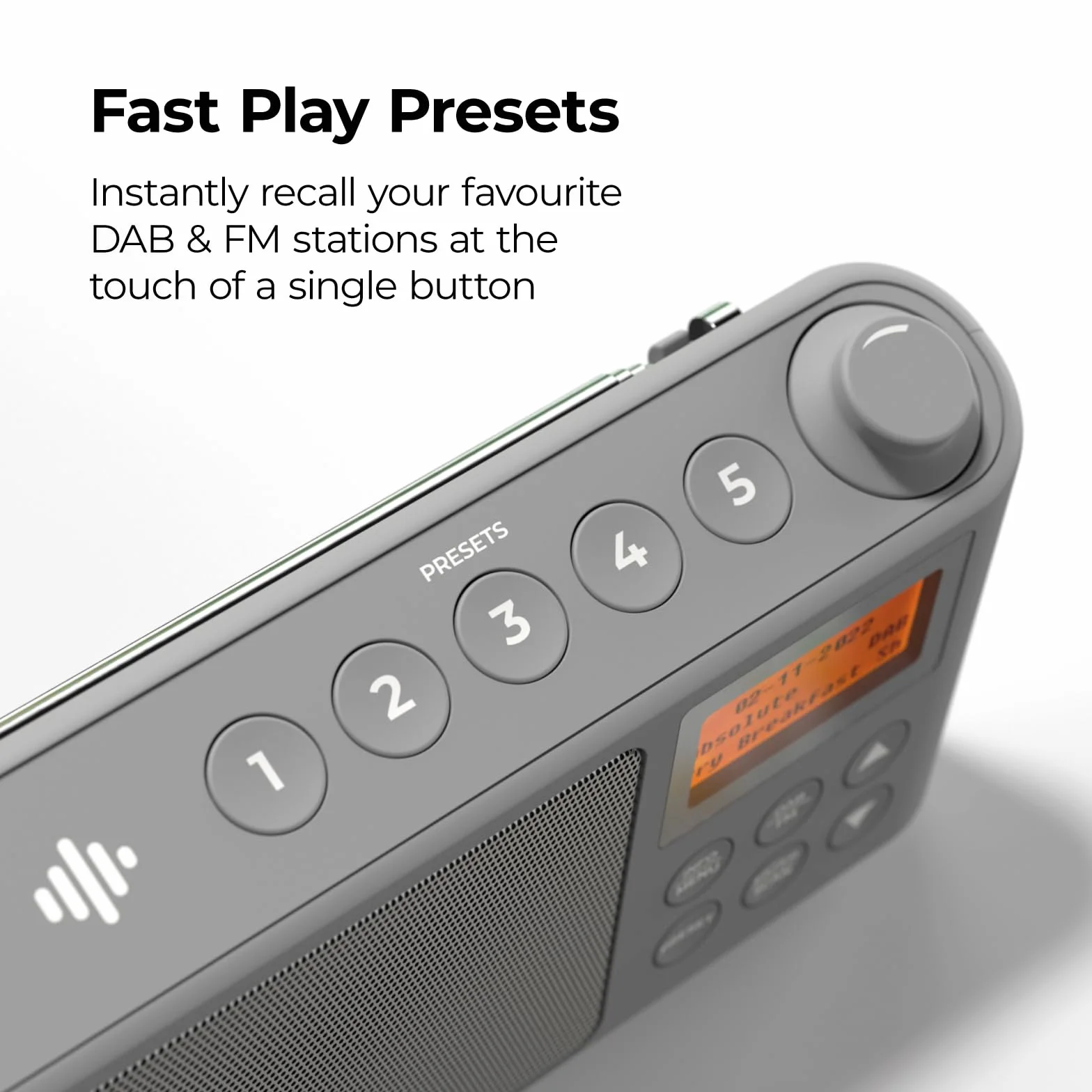 Radio DAB/DAB+ e FM, Radio Portatili Alimentata a Corrente e Batteria Ricaricabile, Radiolina Portatile con caricatore USB per un'autonomia di 15 ore (Grigio)