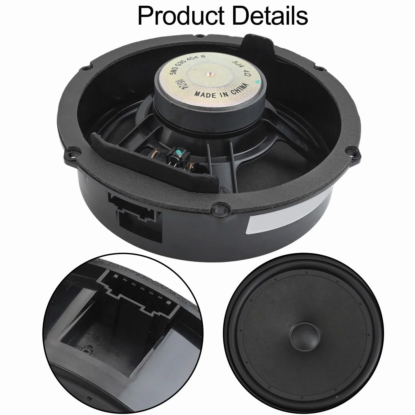 Altoparlante di ricambio per woofer anteriore/posteriore per Tiguan 2009-2019, OEM 5N0035454B e 5N0035453C, set di altoparlanti audio per auto in ABS nero (anteriore)