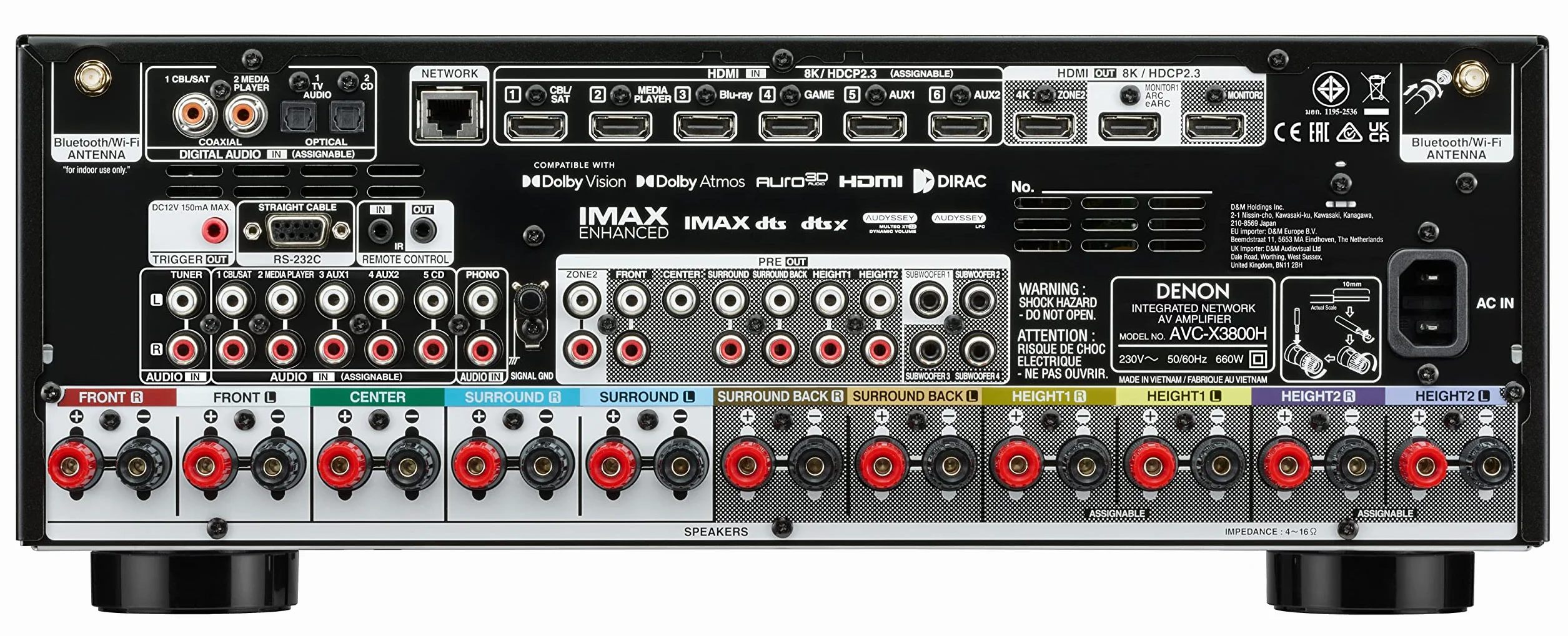 DENON AVC-X3800H Amplificatore AV, Nero